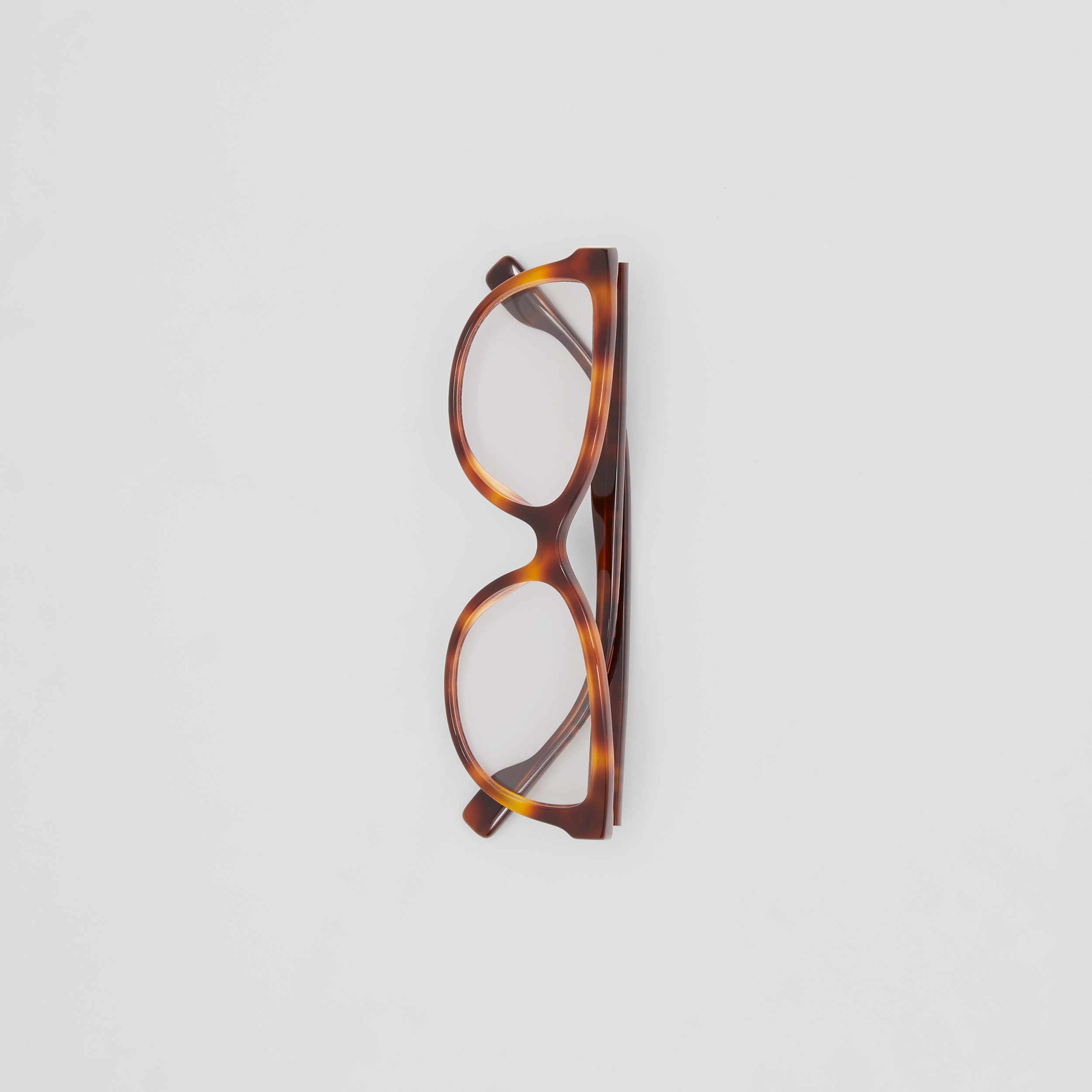 Check Print Square Optical Frames in Bright Tortoiseshell - Women | Burberry® Official - 4