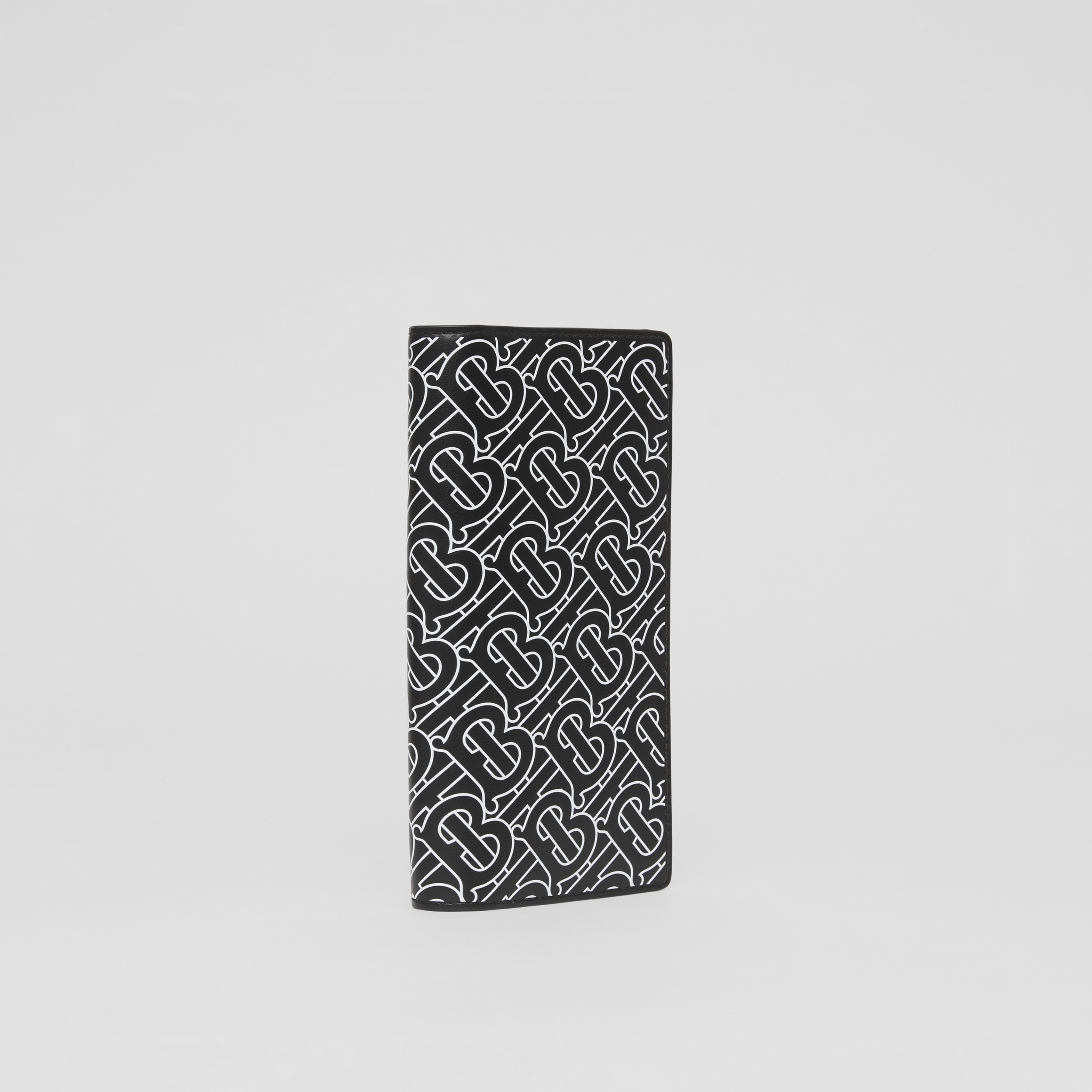 모노그램 프린트 레더 장지갑 (블랙/화이트) - 남성 | Burberry® - 4