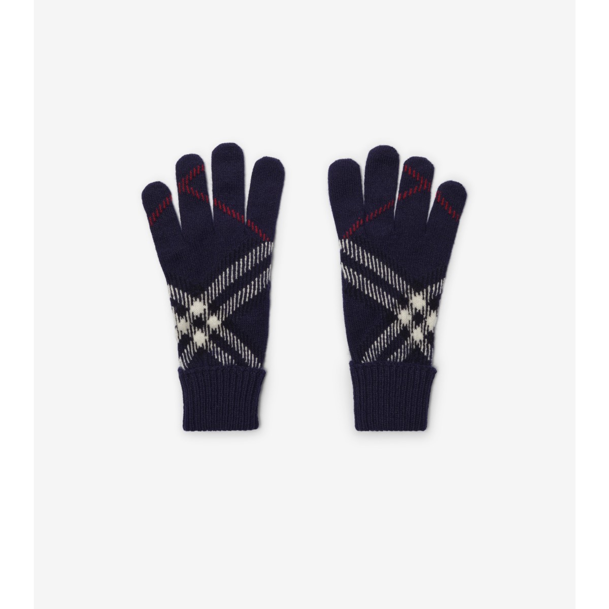  Check Cashmere Blend Gloves
