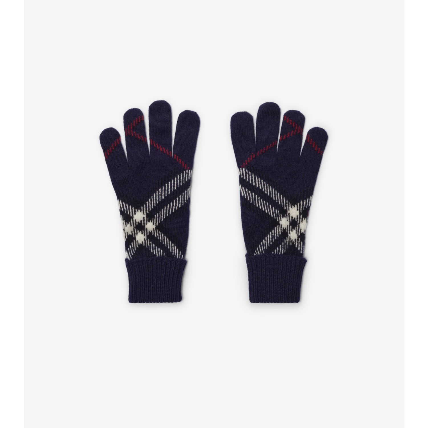 Check Cashmere Blend Gloves