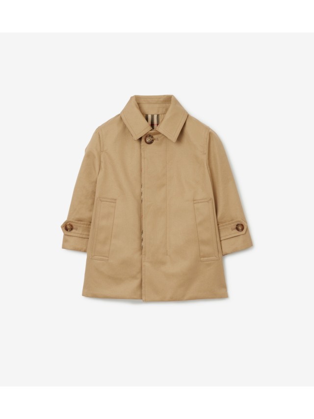 Reversible Check Gabardine Car Coat