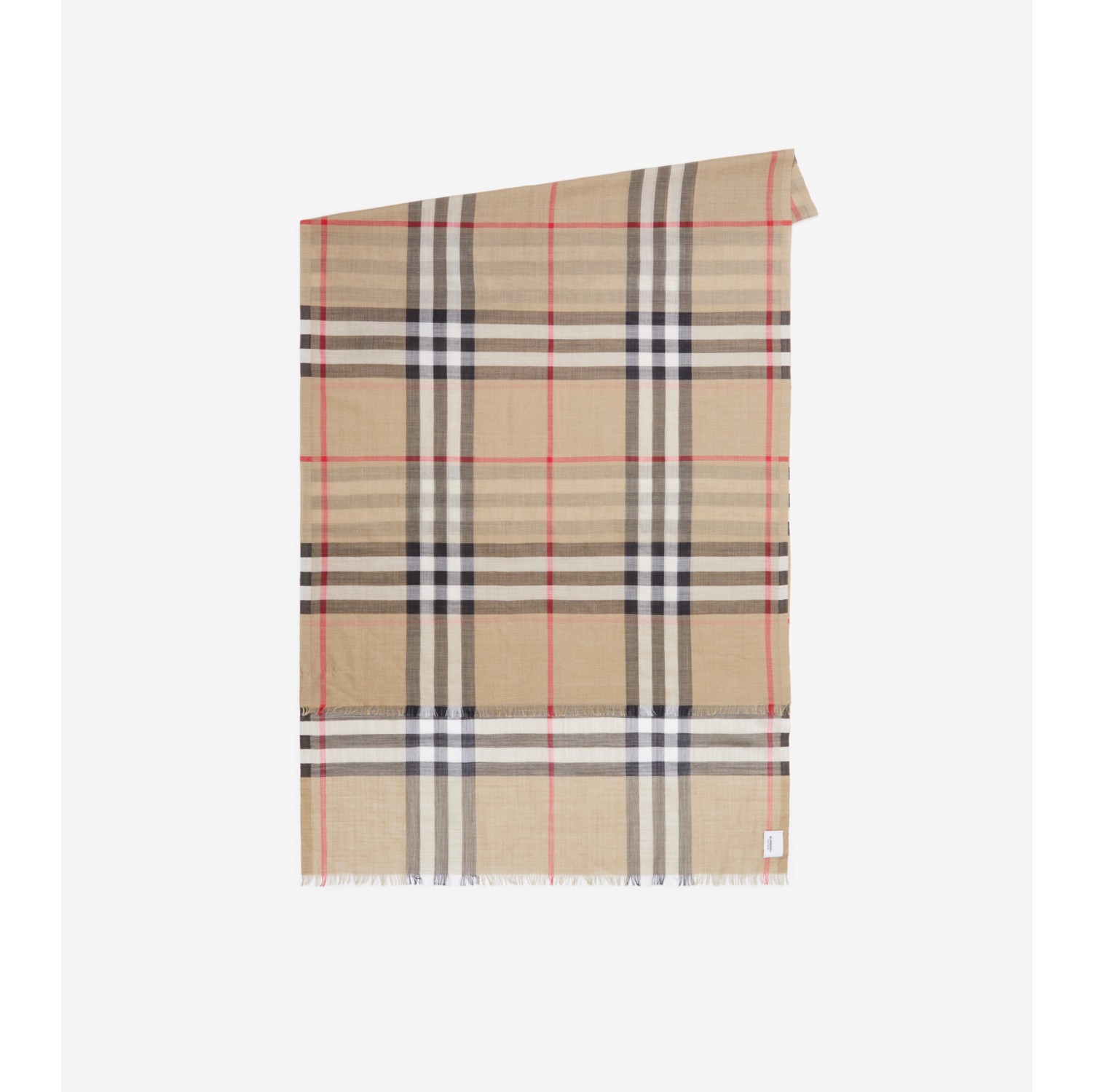 Burberry Check Cashmere Scarf Archive Beige in Wool - US