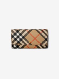 Burberry Check Continental Wallet in Sand