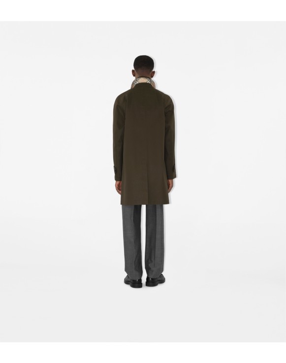 Paletot mi-long en gabardine liée