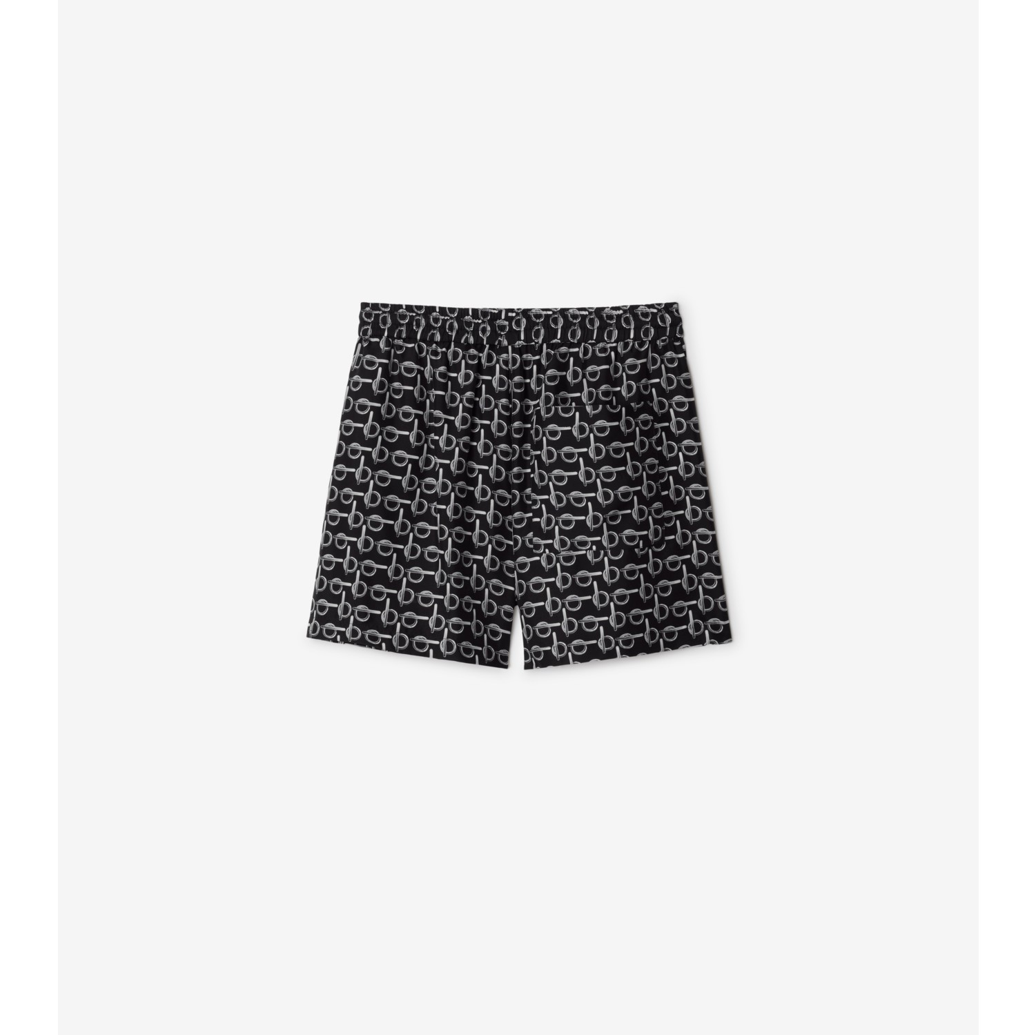 B Silk Shorts in Silver/black - Women | Burberry® Official