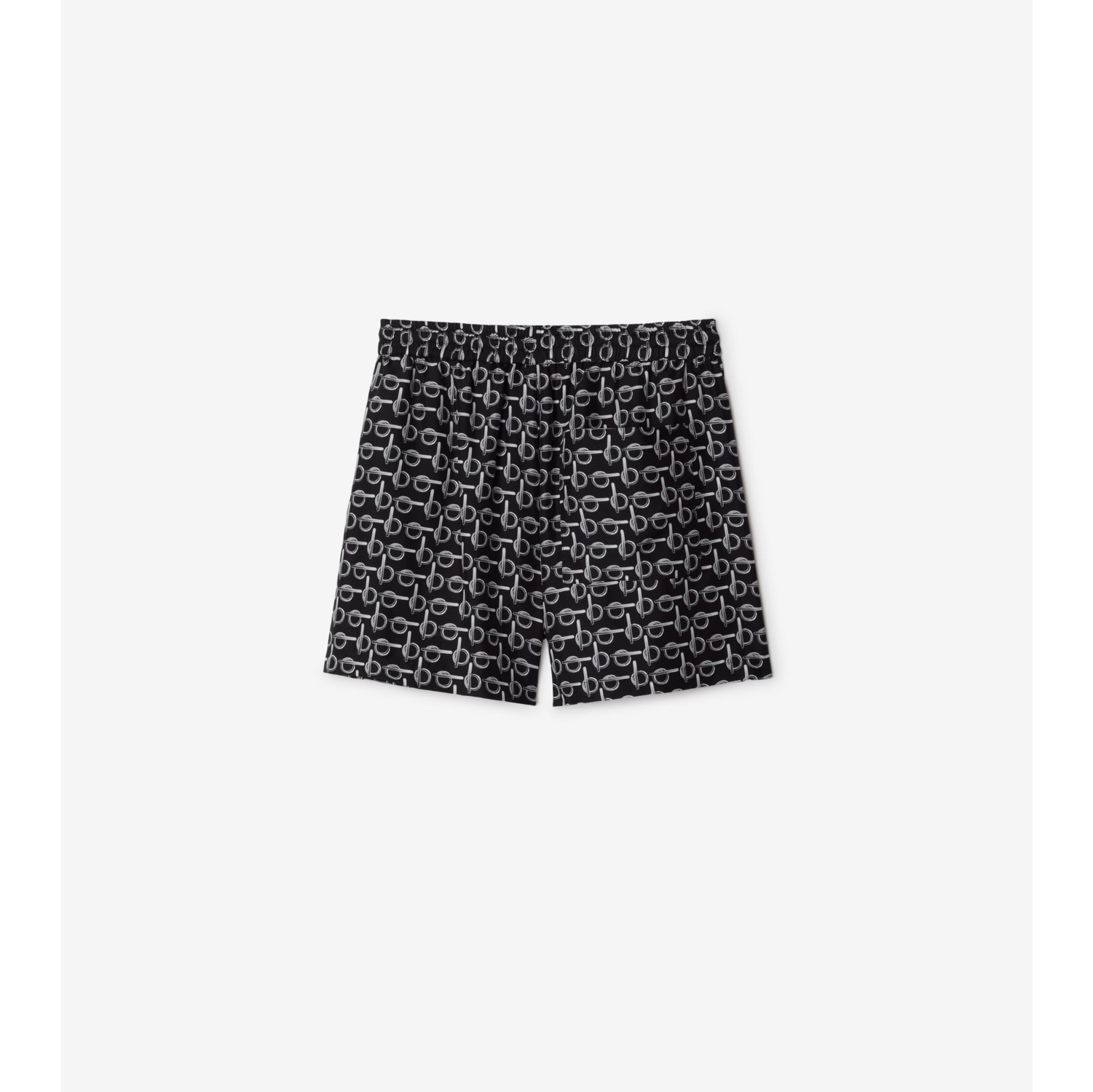 B Silk Shorts in Silver black Women Burberry Official