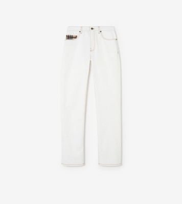 Mid-rise Straight Jeans in Optic white - Women, Cotton, Denim