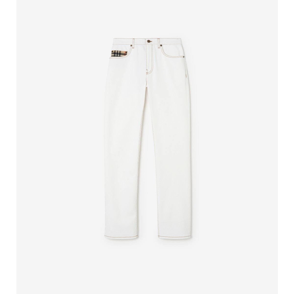  Check Mid-rise Straight Jeans