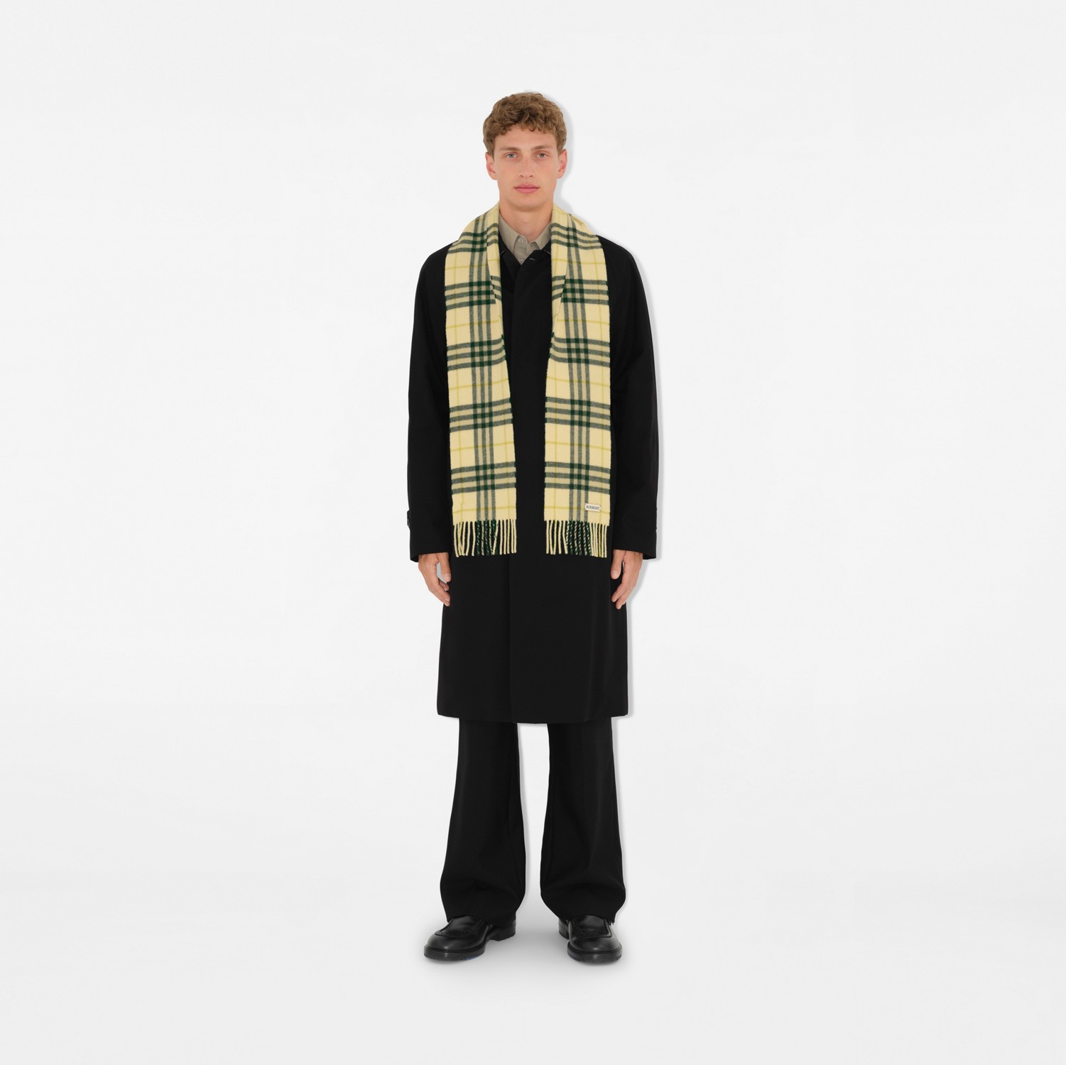ナロー チェック カシミアスカーフ (キャンドル) | Burberry ナロー チェック カシミアスカーフ (キャンドル) | Burberry
