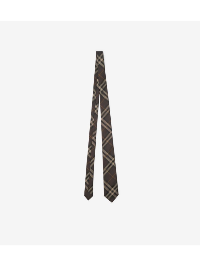 Check Silk Tie in Ink - Men | Burberry® Official