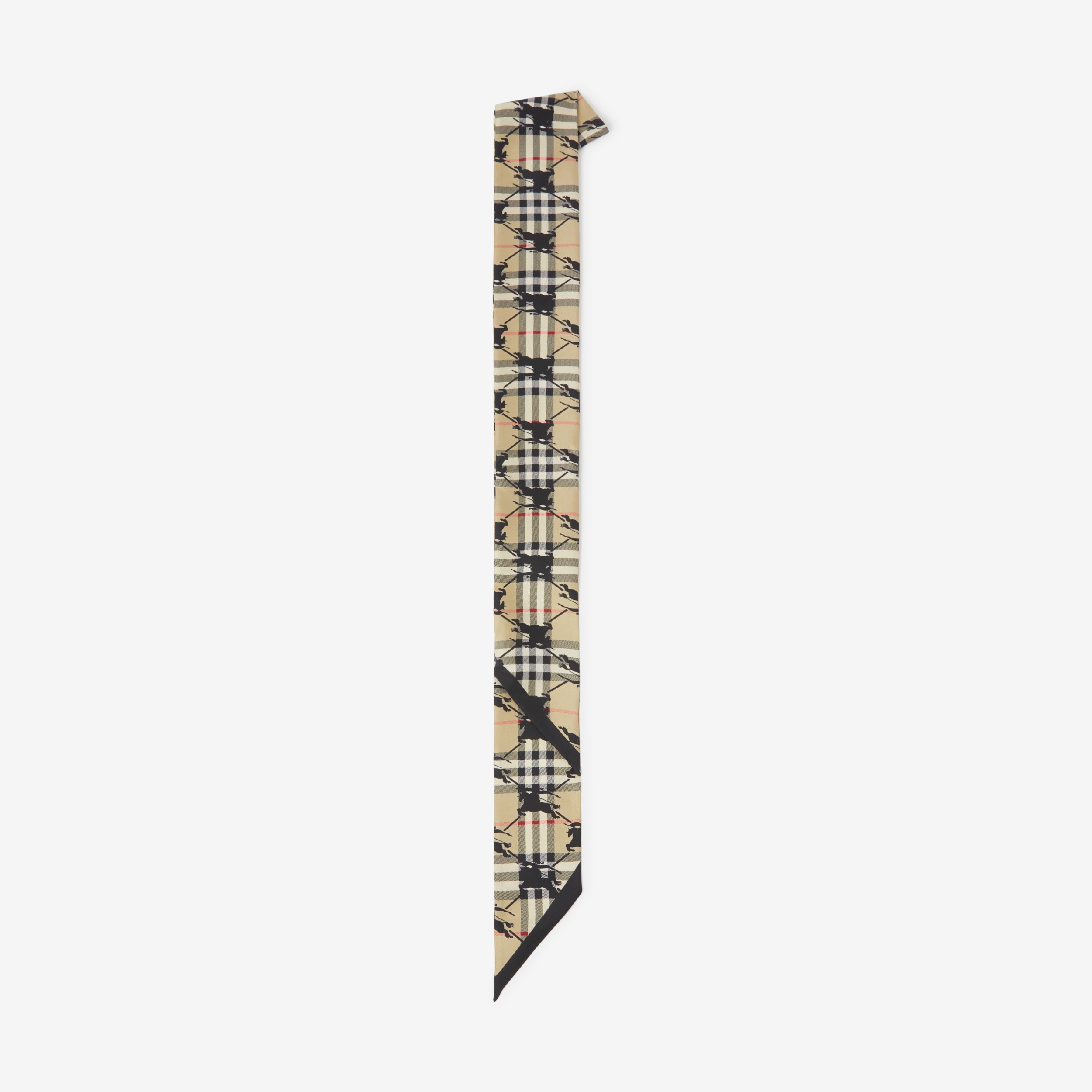 Check EKD Print Silk Skinny Scarf in Archive Beige | Burberry® Official - 2