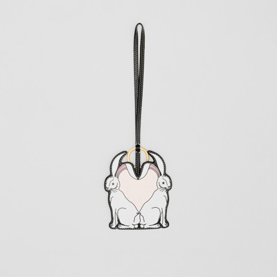 Burberry Leather Rabbit Print Bag Charm In Black | ModeSens