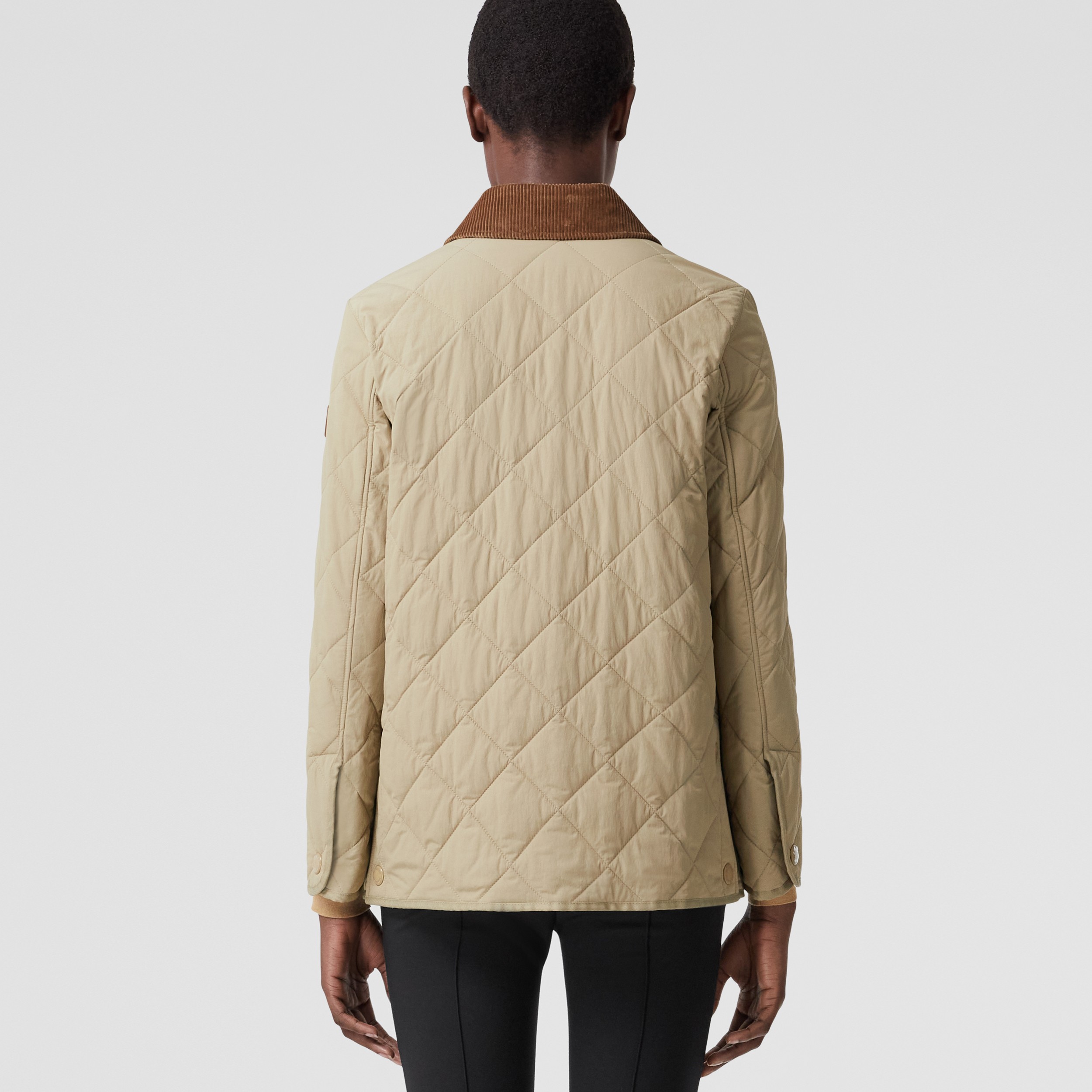 Diamond Quilted Thermoregulated Barn Jacket in Honey - Women | Burberry® Official - 3
