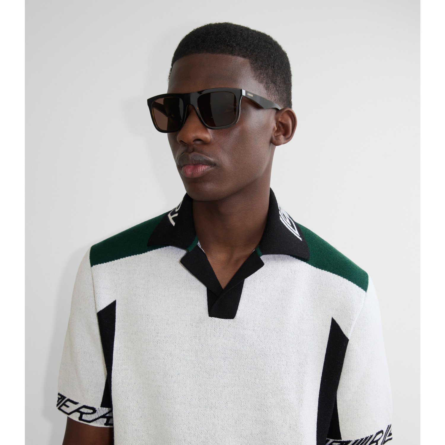 Embossed Check Square Sunglasses
