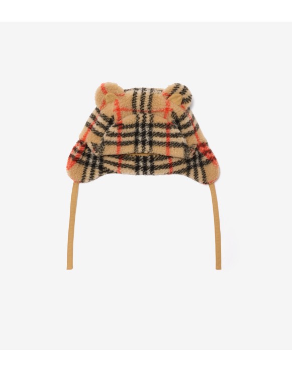 Check Fleece Trapper Hat
