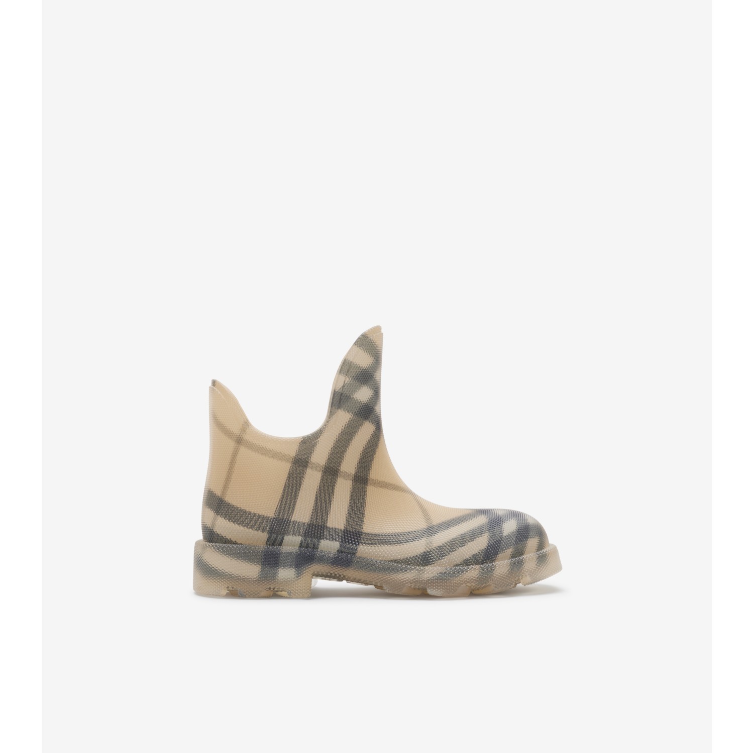 Check Rubber Marsh Low Boots in Grain Women Burberry Official