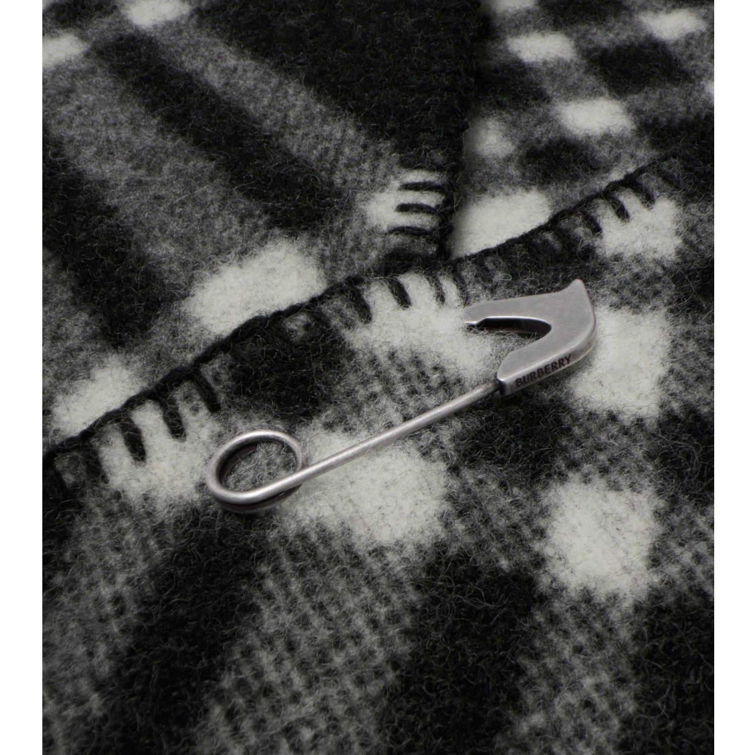 Check Wool Hooded Scarf in Black | Burberry® Official