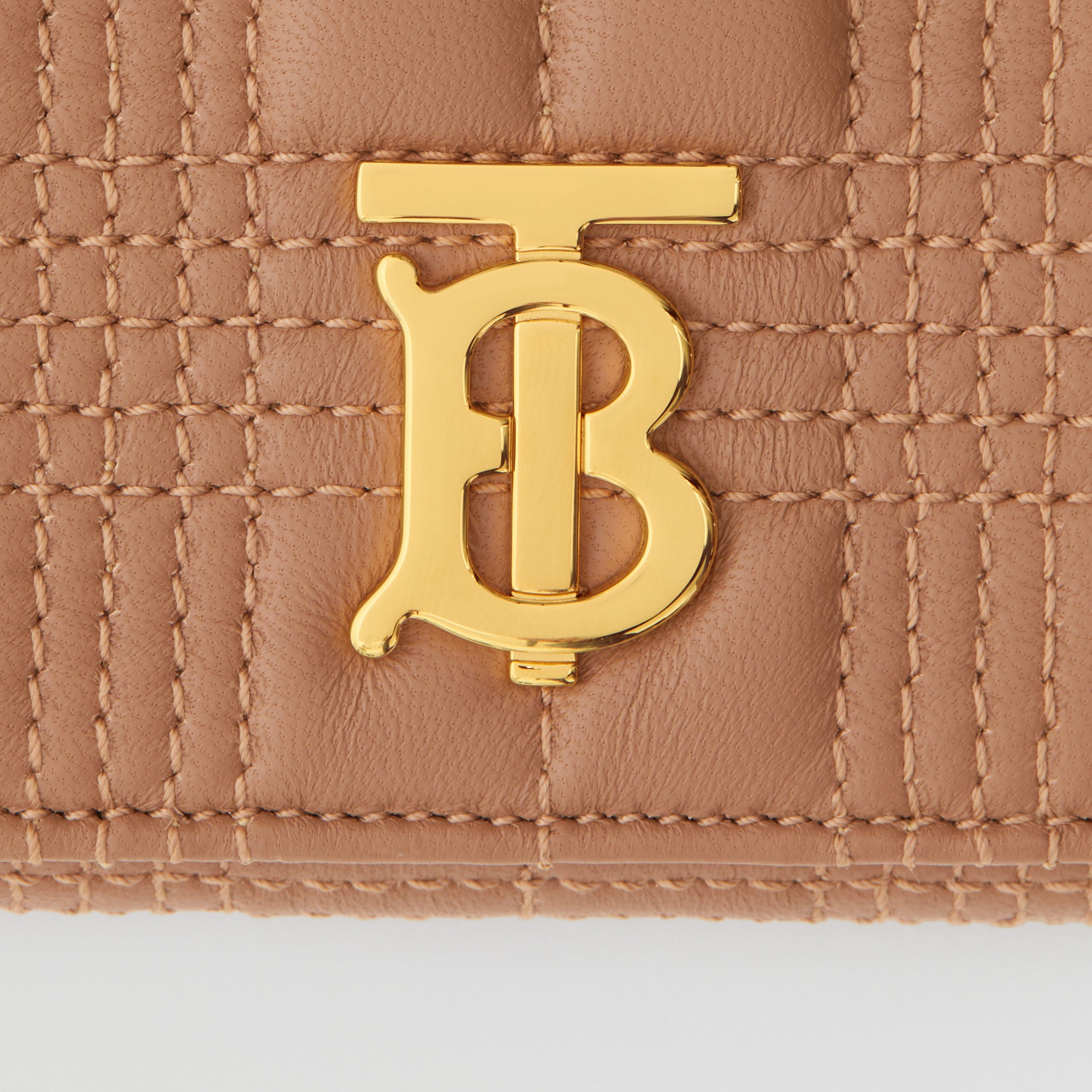 Small Quilted Lambskin Lola Folding Wallet in Camel - Women | Burberry® Official - 2