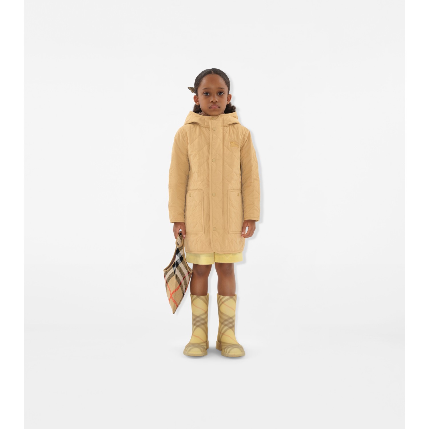Manteau à capuche en nylon matelassé