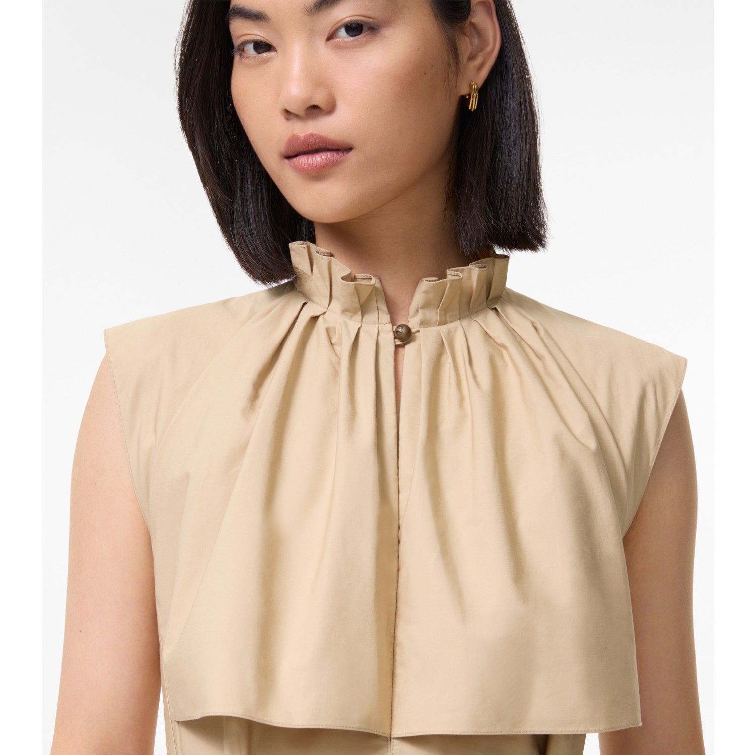 Cotton Poplin Midi Dress in Harvest beige - Women | Burberry® Official
