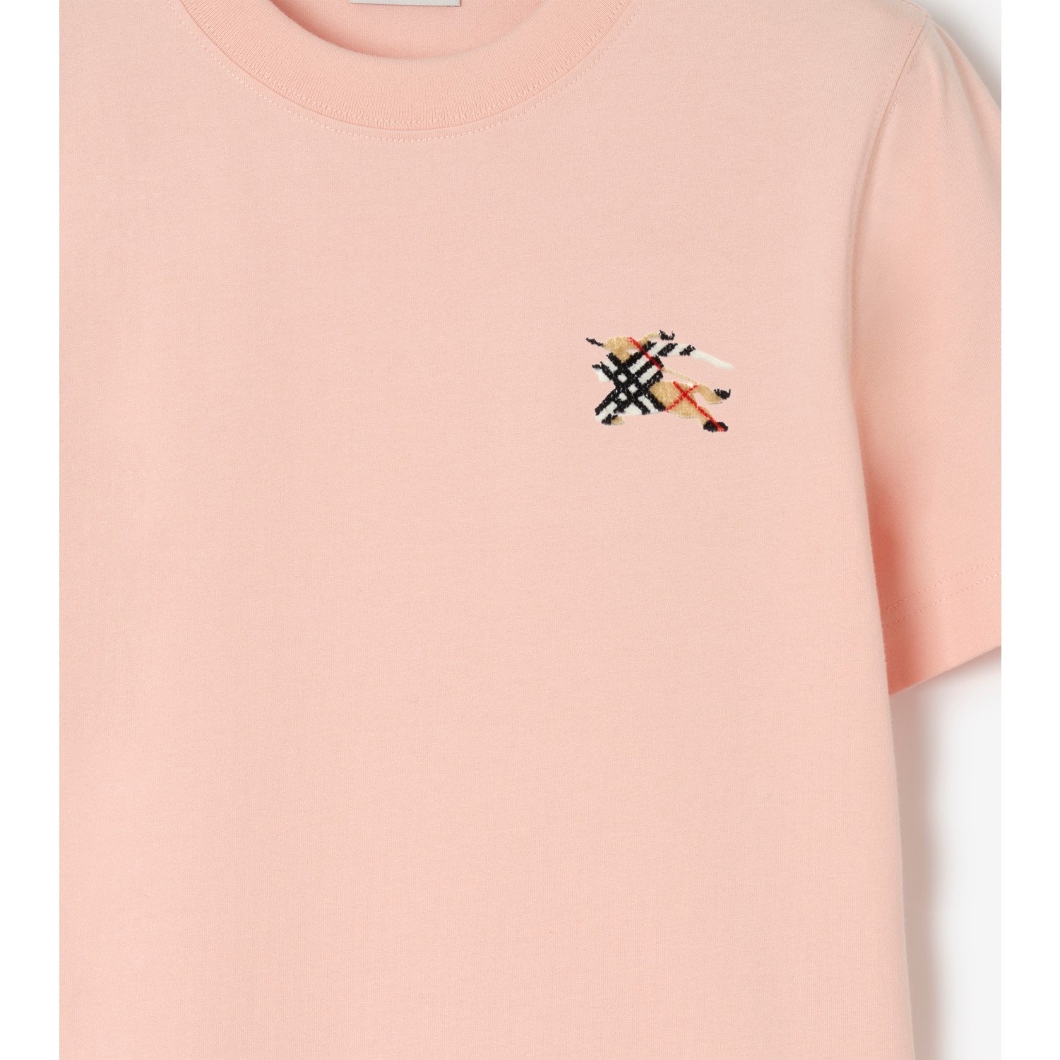 Knight Check Cotton T-shirt in Compact pink - Women | Burberry® Official