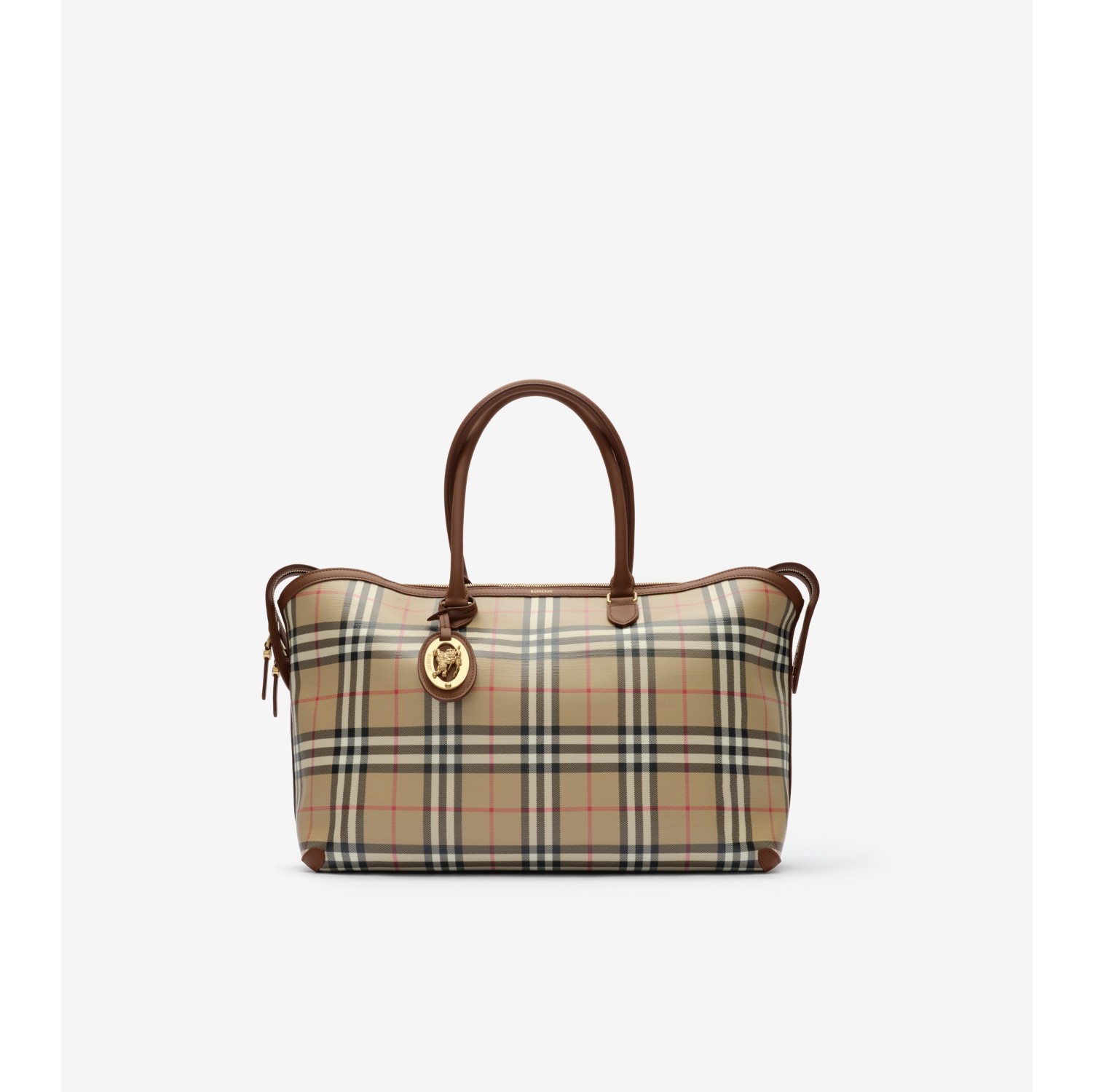 Medium Check Zip Tote