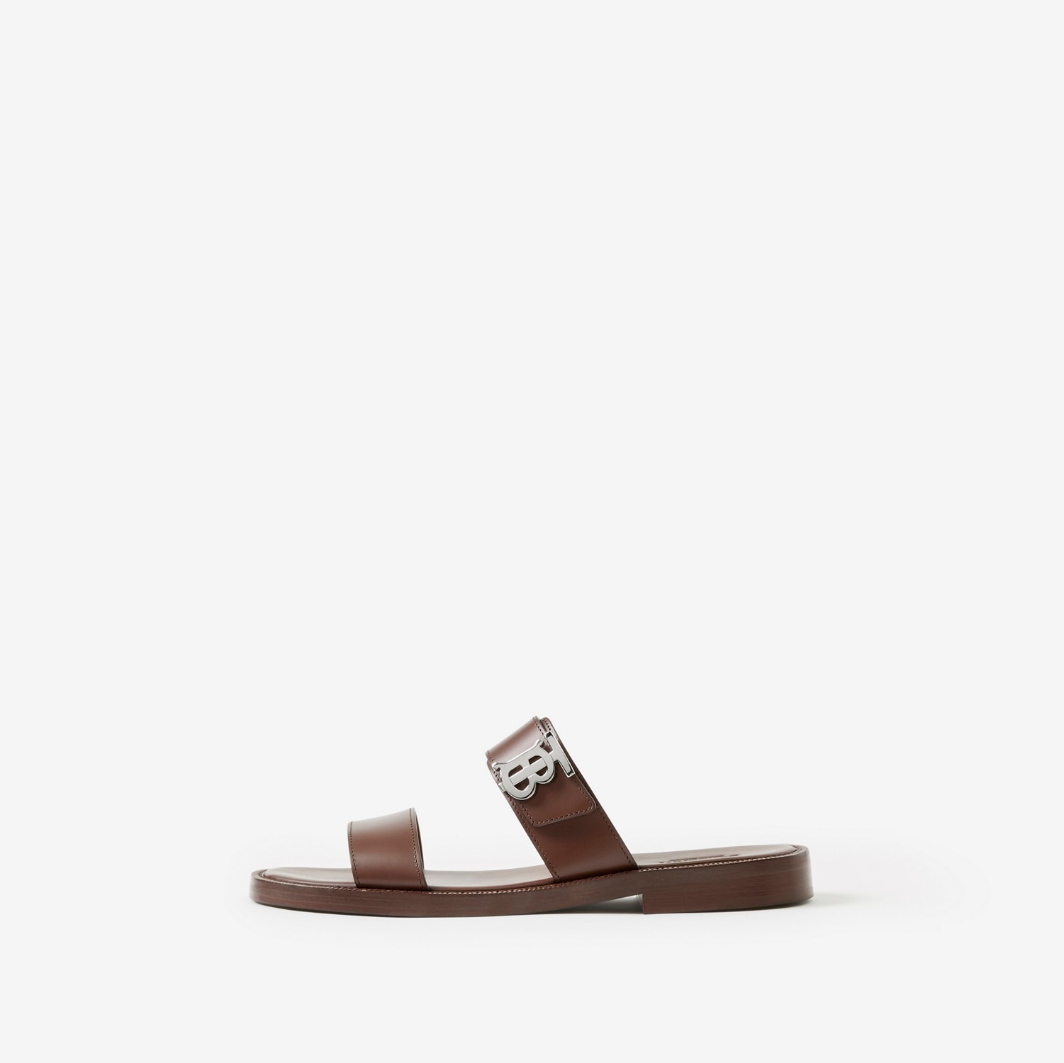 Monogram Motif Leather Sandals in Brown - Men | Burberry® Official