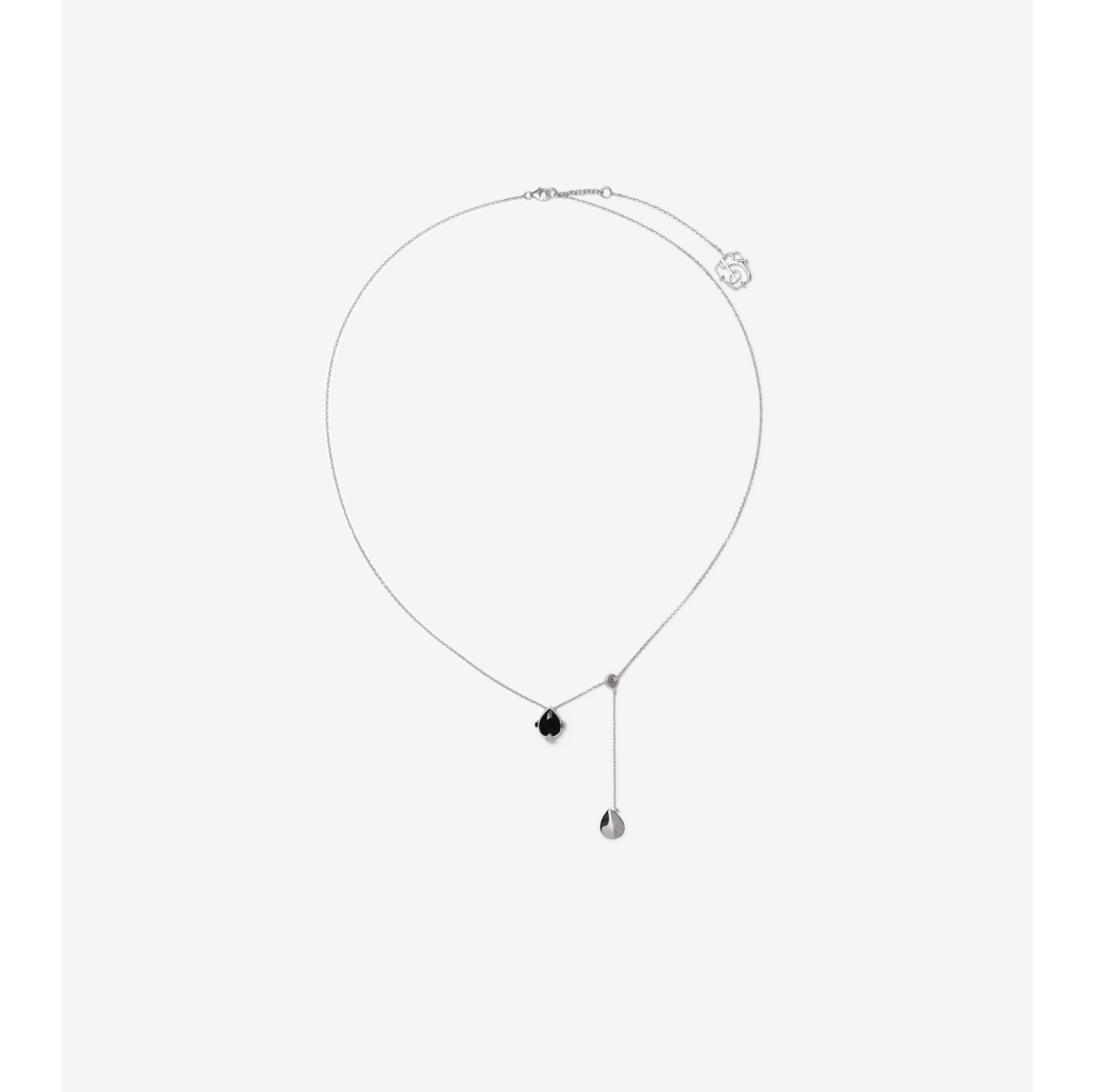 Onyx Shield Pendant Necklace in Silver/black/clear - Women | Burberry® Official