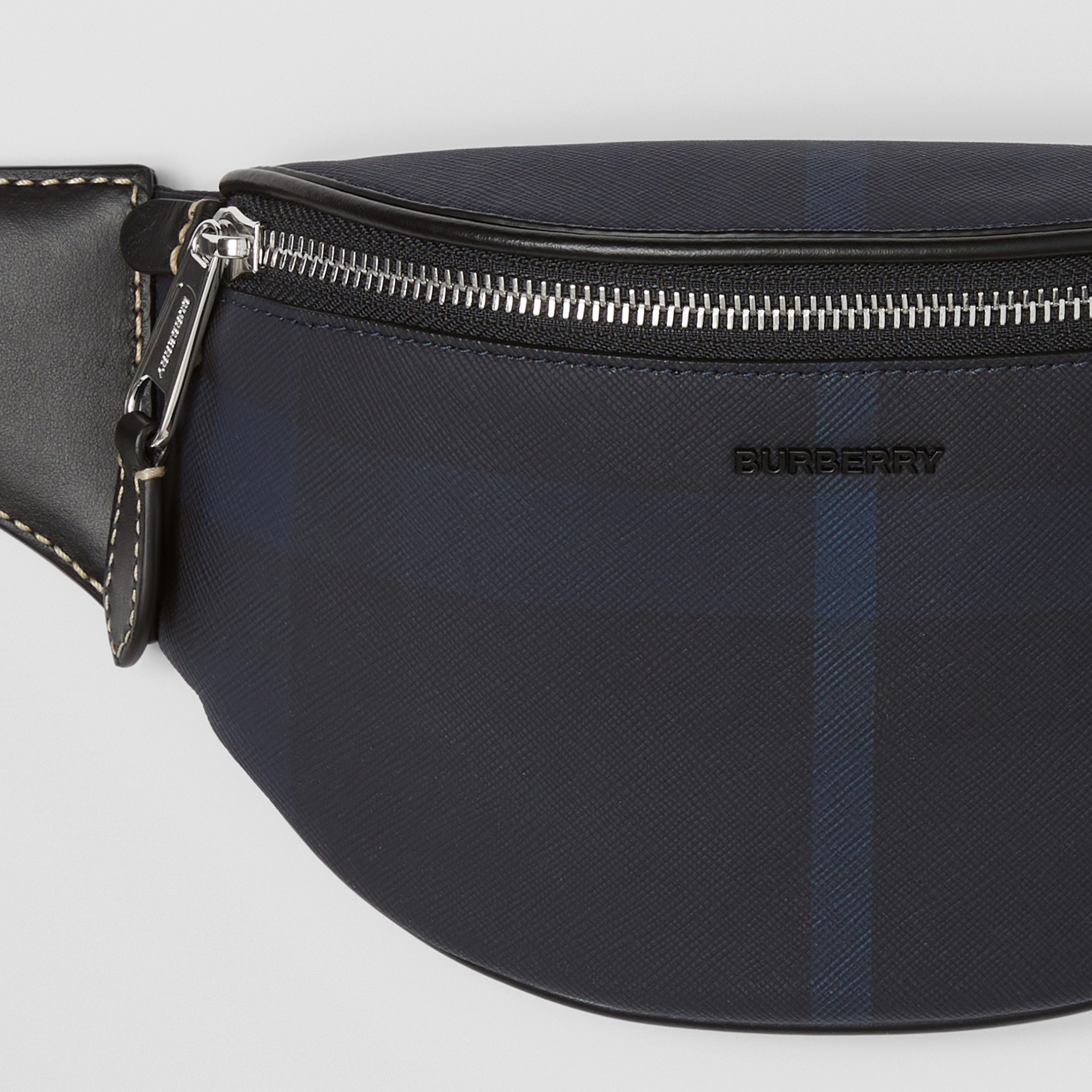 Exaggerated Check Mini Cason Bag in Navy Blue - Men | Burberry® Official - 2