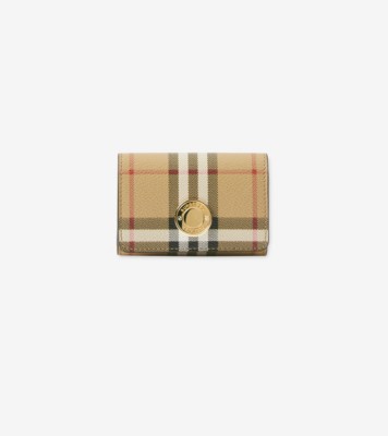 Check Card Case with Detachable Chain Strap in Archive beige Women Burberry Official