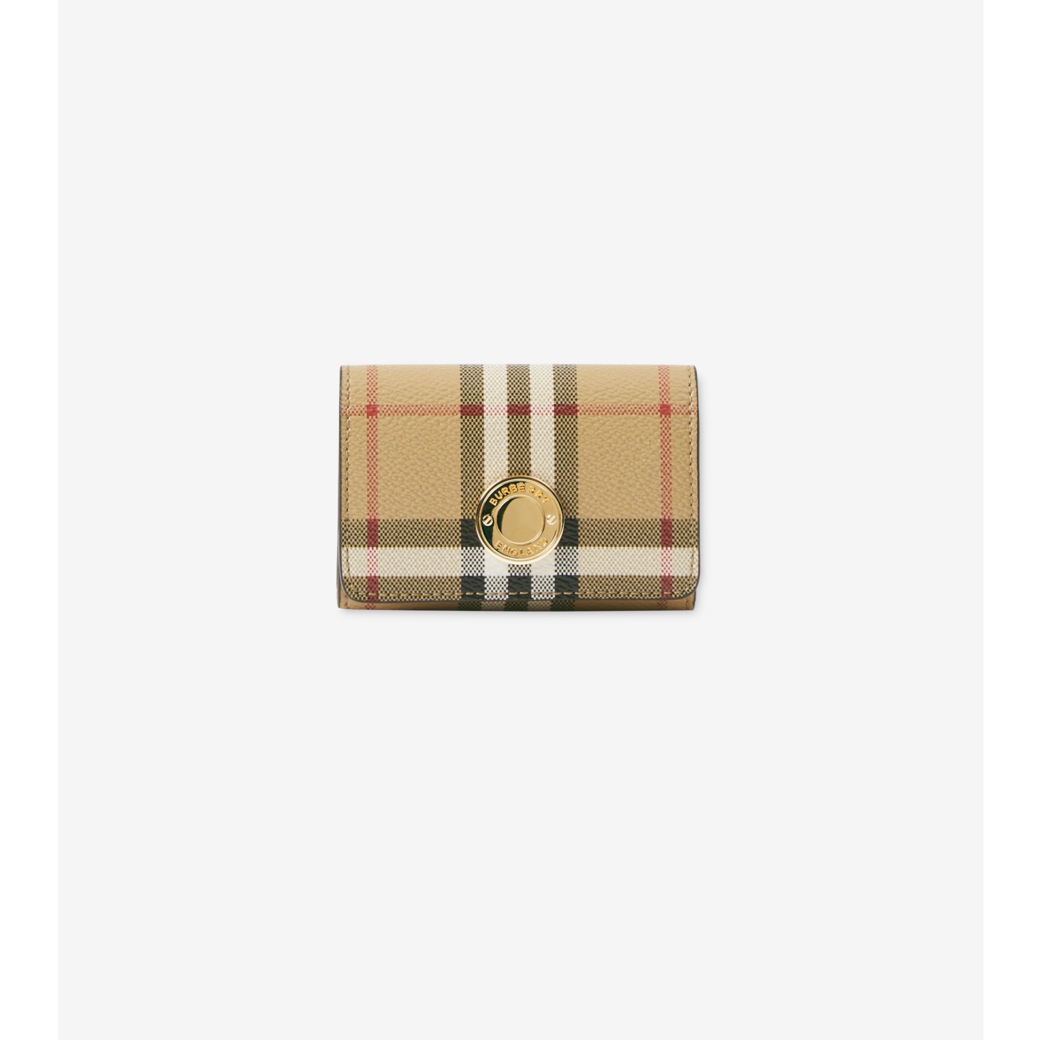 Check Card Case with Detachable Chain Strap in Archive beige Women Burberry Official