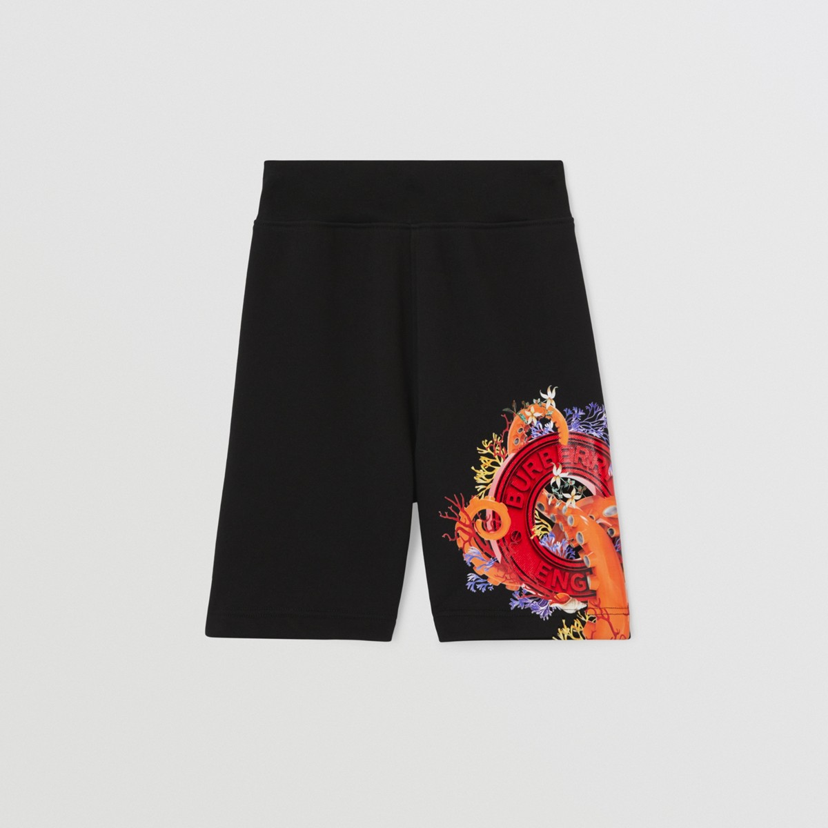 Burberry Kids Cotton Graphic Print Shorts (3-14 Years) In Black