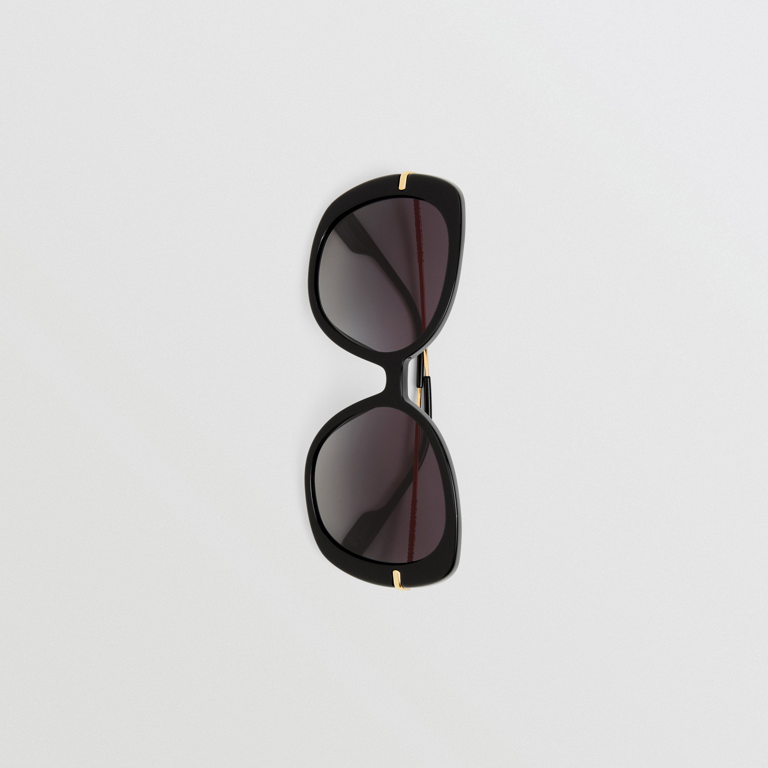 Sonnenbrille mit eckiger Fassung und Streifendetails (Schwarz) - Damen | Burberry® - 4
