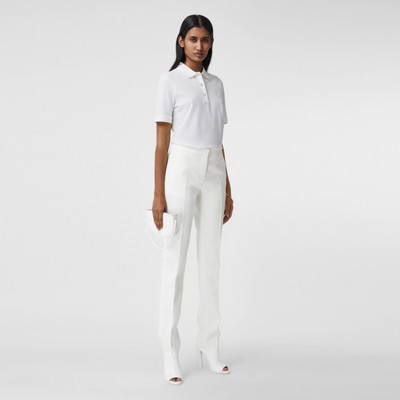 white burberry collar shirt