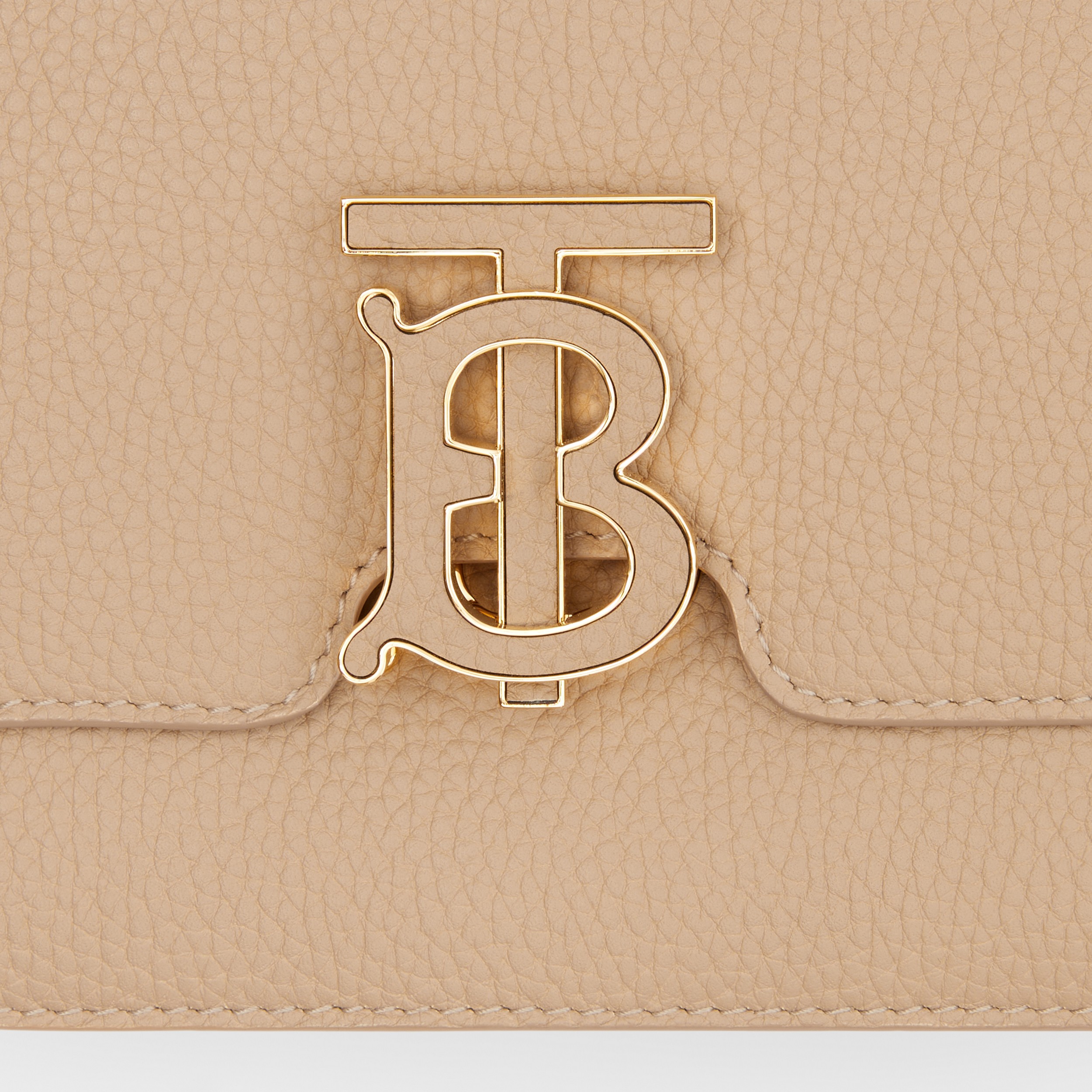 Topstitched Grainy Leather Small TB Bag in Oat Beige - Women | Burberry® Official - 2
