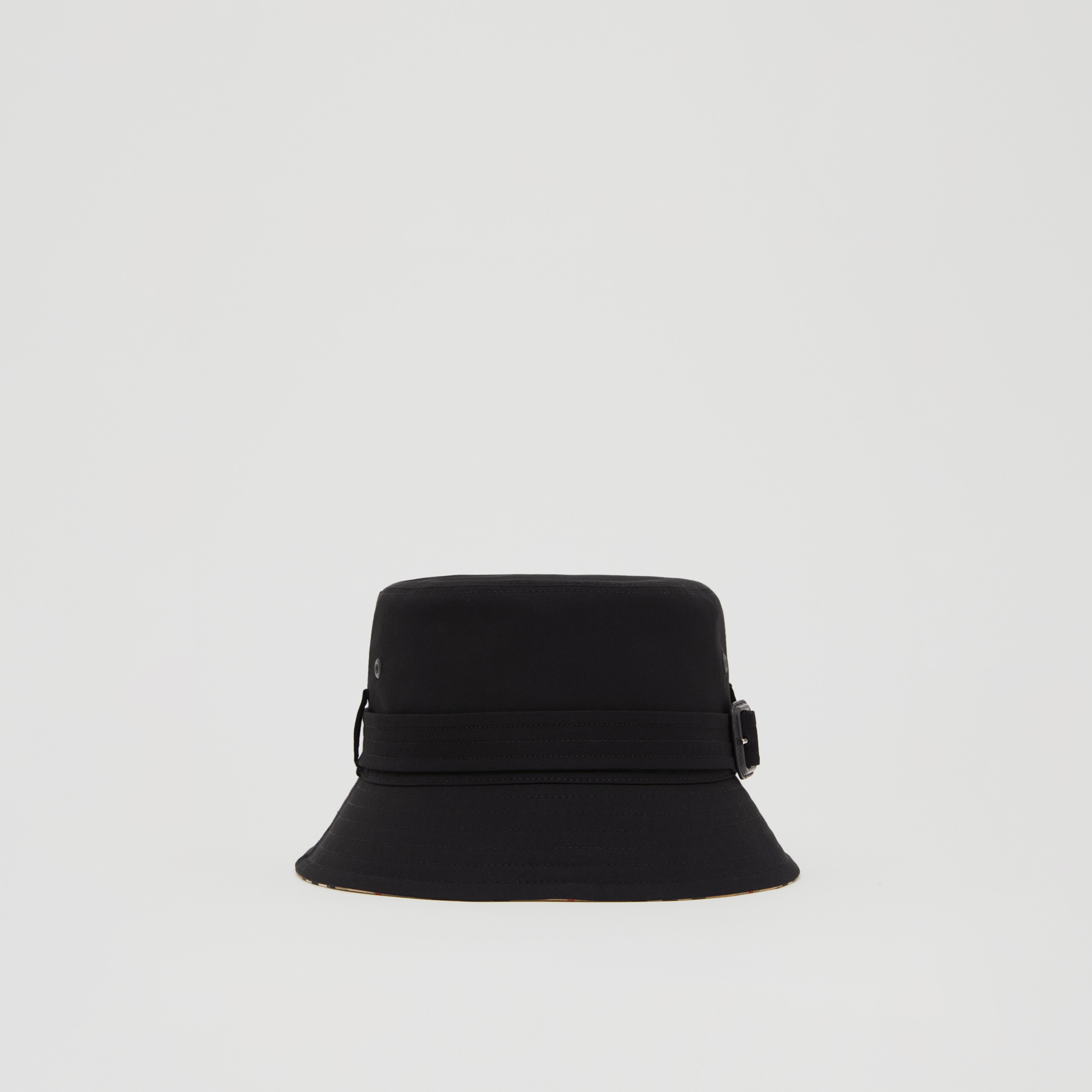 Cotton Gabardine Belted Bucket Hat in Black | Burberry® Official - 1