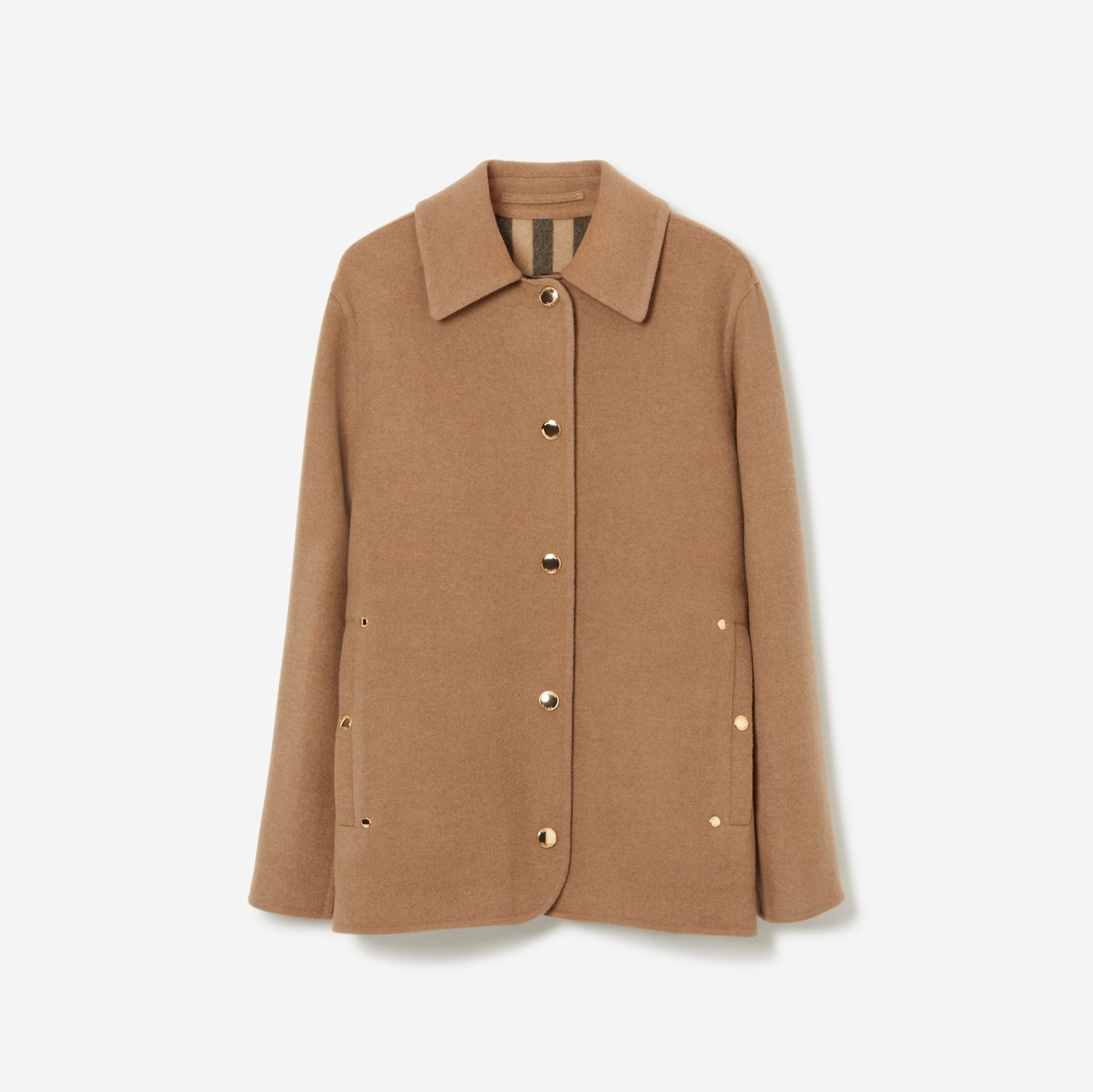 Wool Barn Jacket in Archive Beige - Women | Burberry® Official