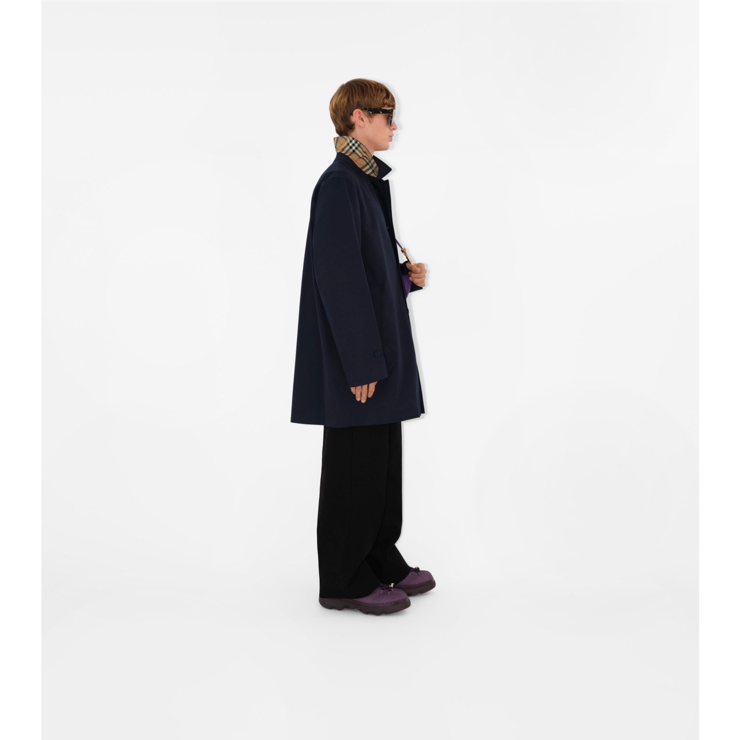 Short Paddington Heritage Car Coat in Coal blue - Men