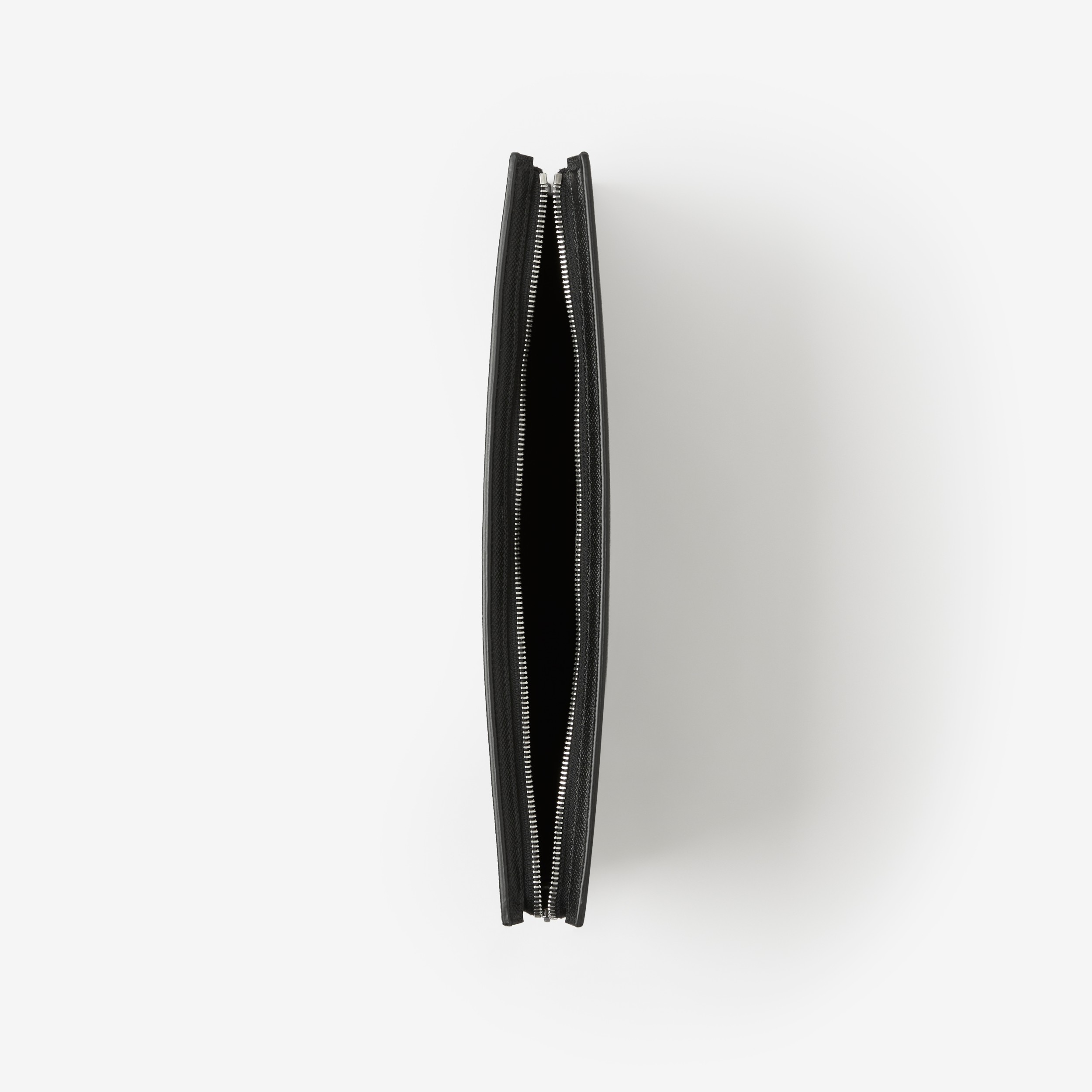 Monogram Motif Grainy Leather Zip Pouch in Black - Men | Burberry® Official - 4