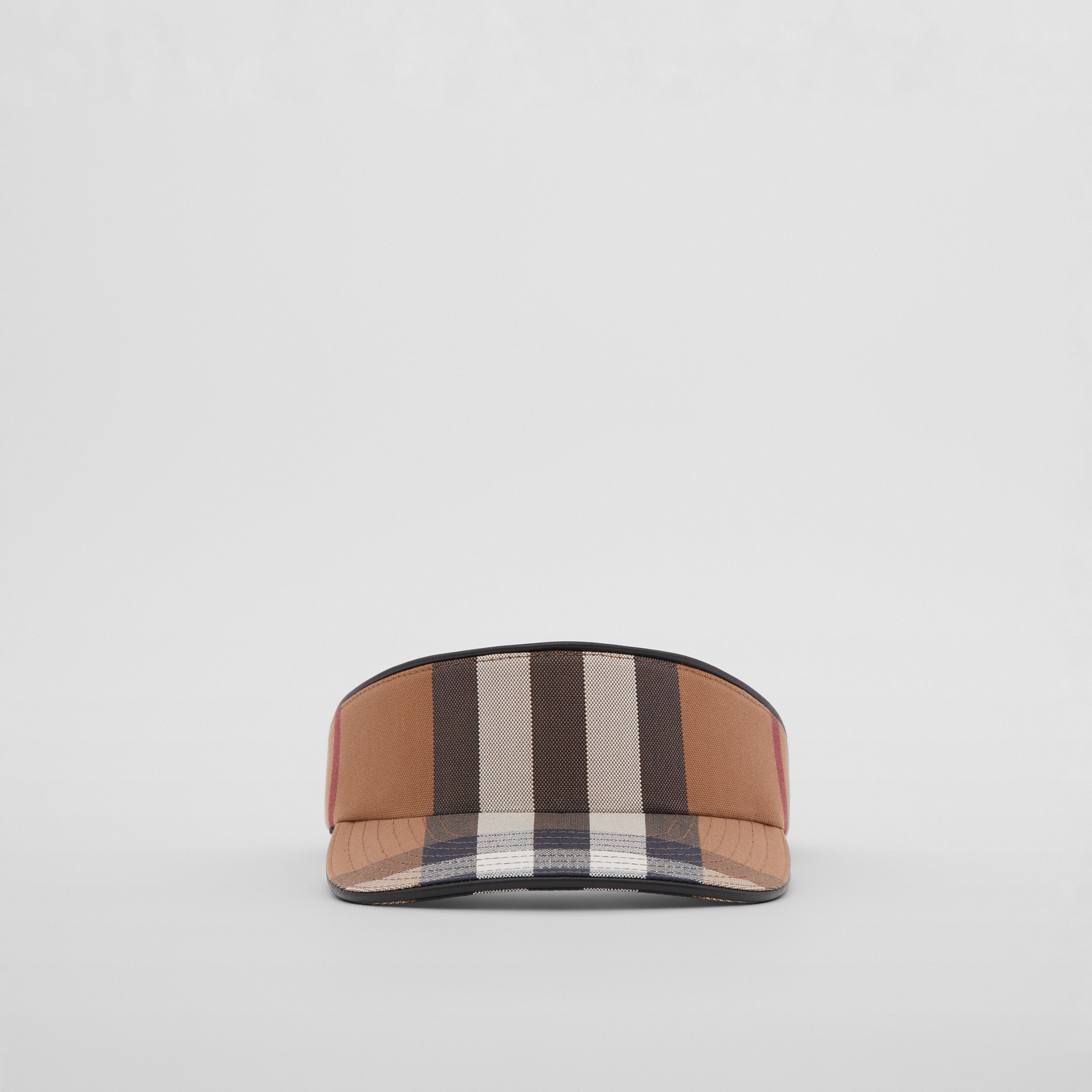 Check Cotton Visor in Birch Brown | Burberry® Official - 1