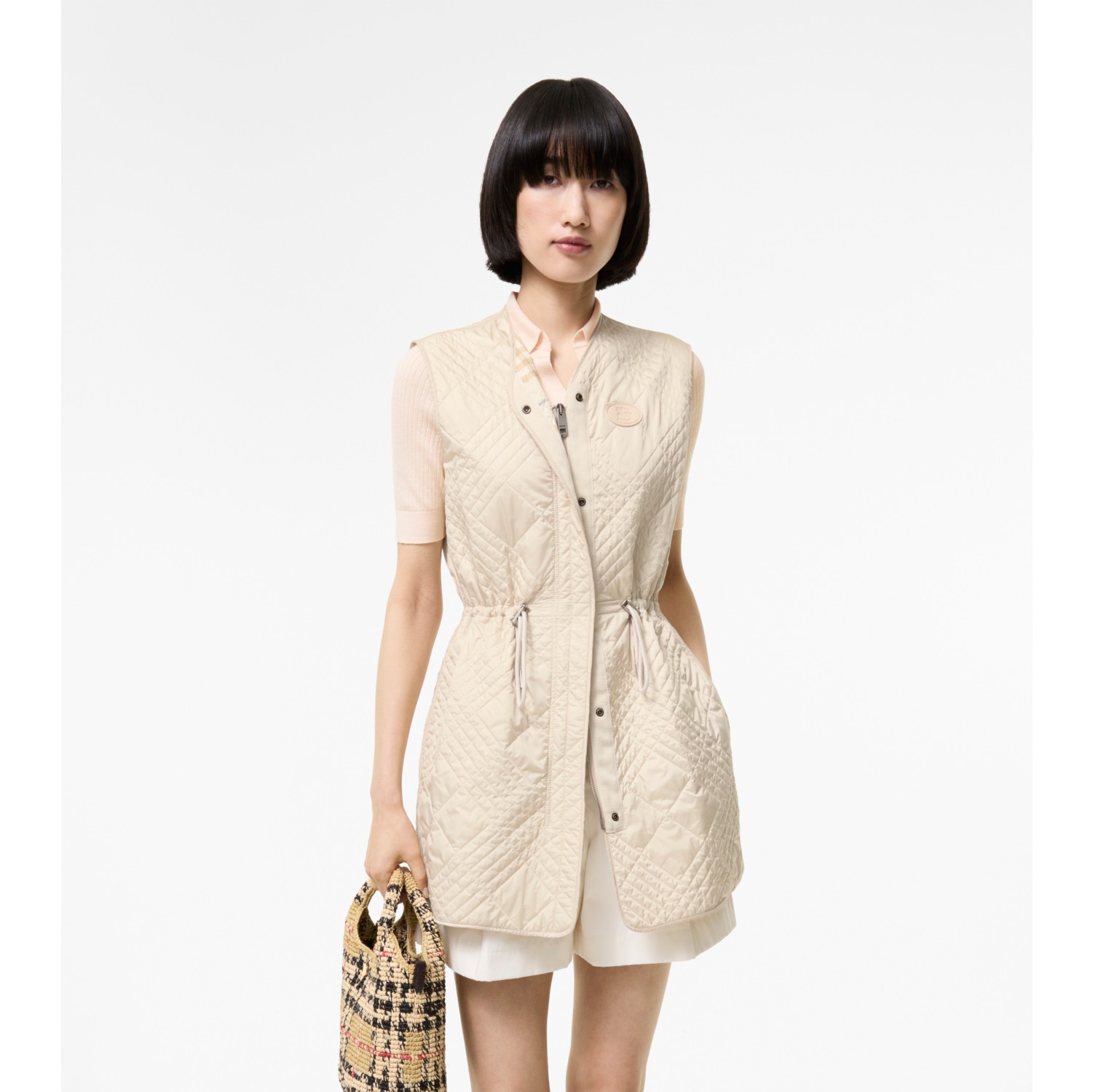 Quilted Nylon Walby Warmer in Stone beige - Women | Burberry® Official