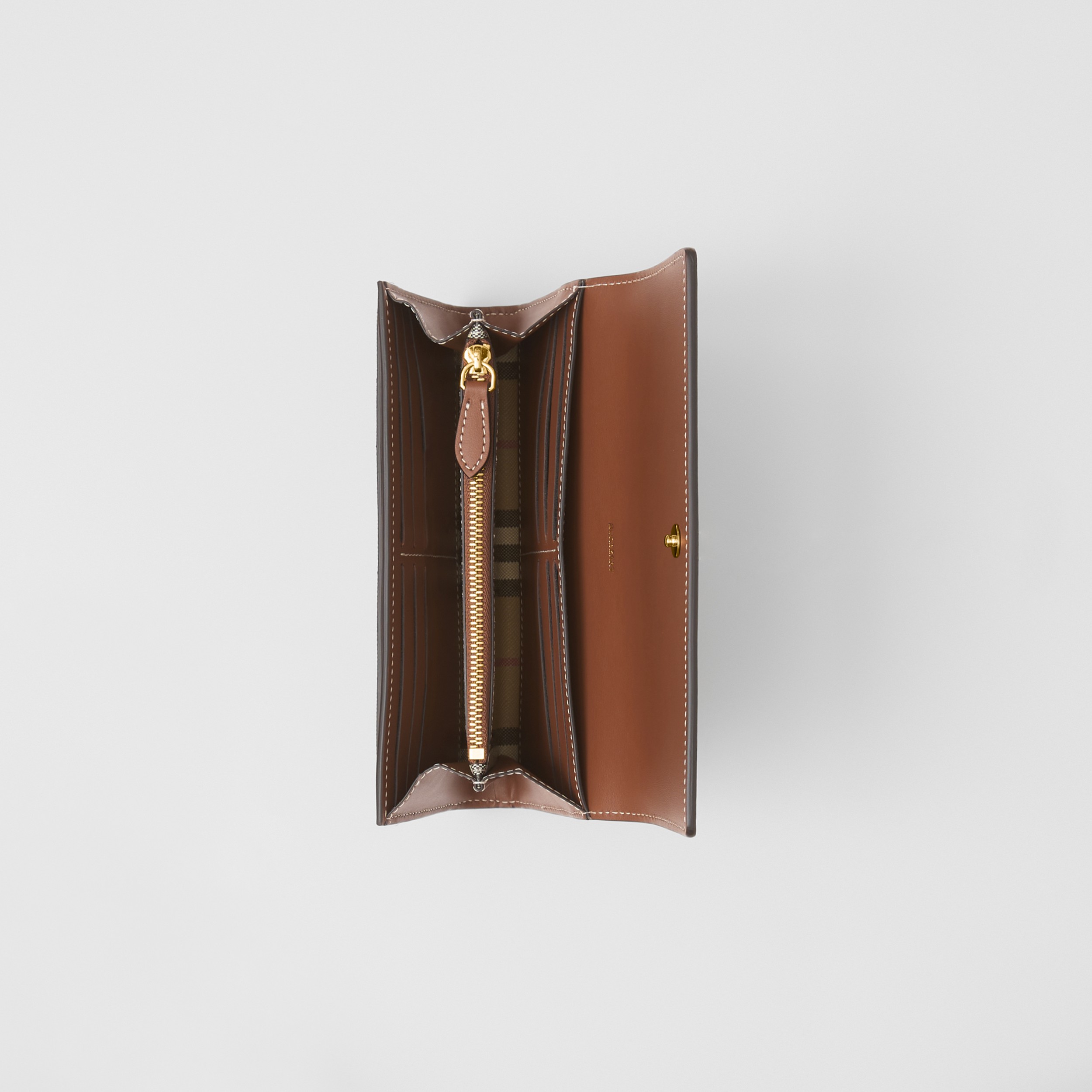 Portefeuille continental en cuir et Vintage check (Beige D'archive/hâle) - Femme | Site officiel Burberry® - 3