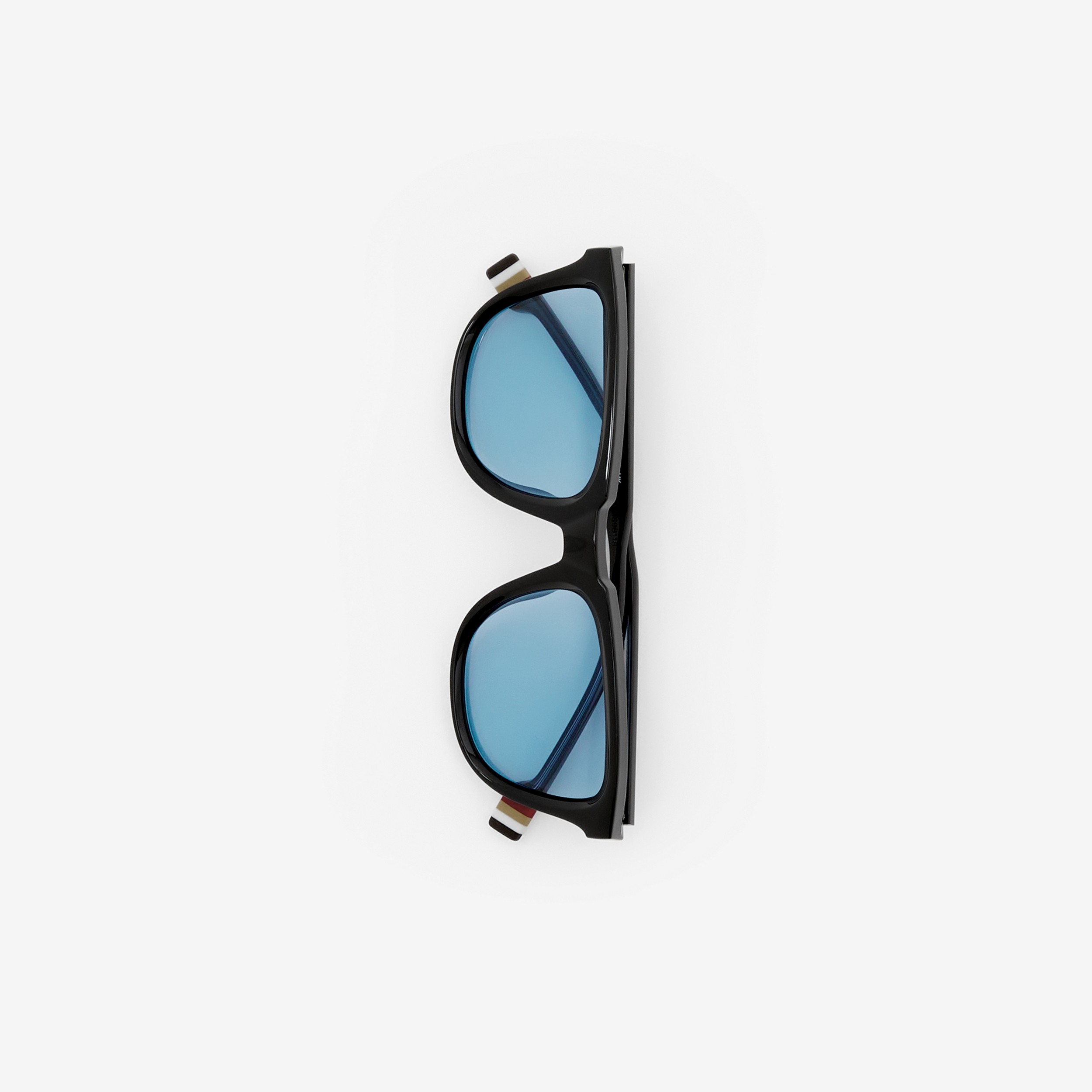 Sonnenbrille mit eckiger Fassung und Streifendetail (Schwarz/blau) - Herren | Burberry® - 2