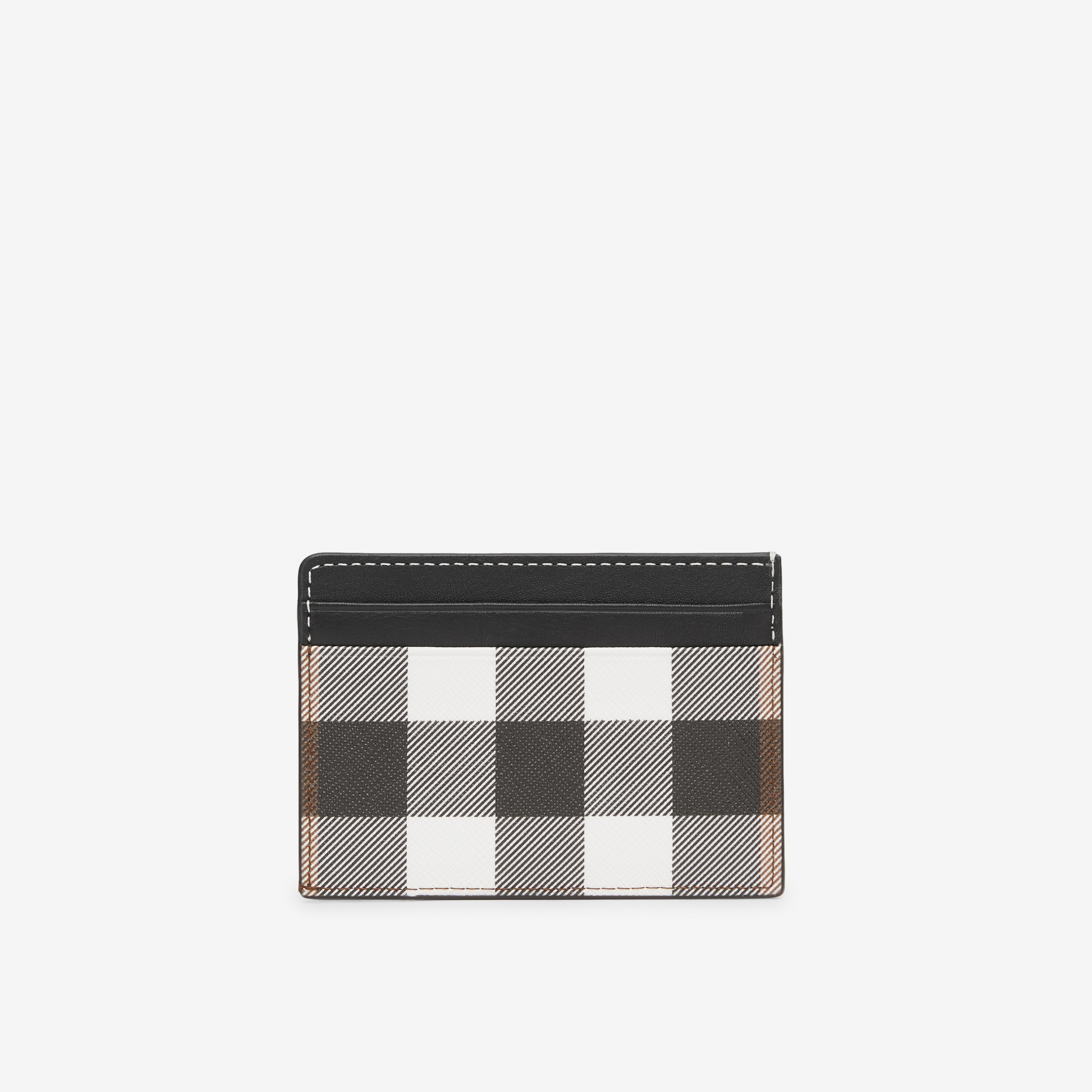 Check and Leather Card Case in Dark Birch Brown - Men | Burberry® Official - 3
