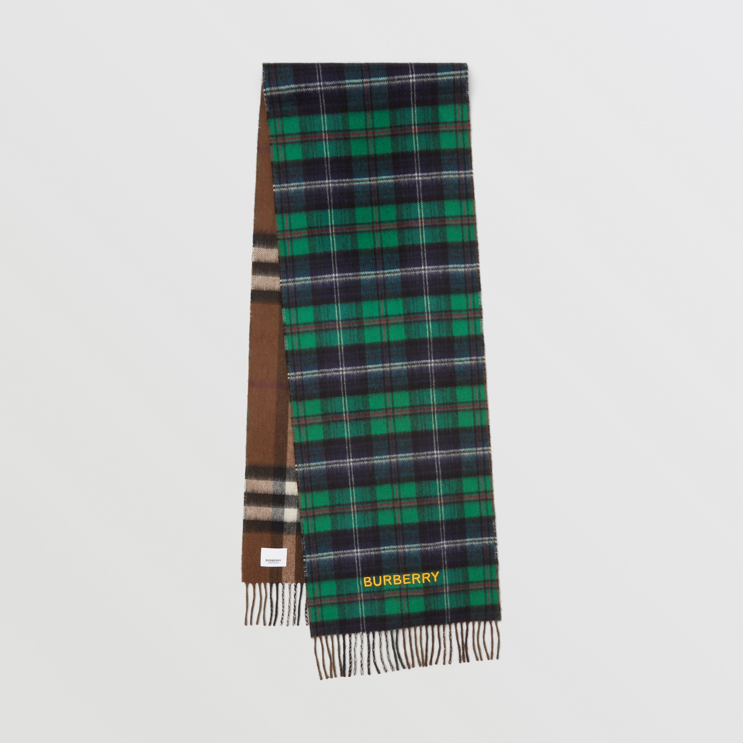 Reversible Check Cashmere Scarf in Multicolour | Burberry® Official - 1