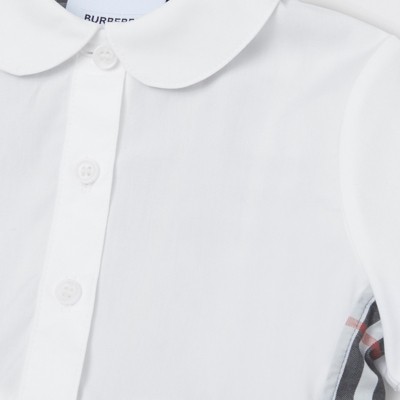 チェッカーボードパネル ストレッチコットン ポロシャツドレス (ペールブルー) - チルドレンズ | Burberry®公式サイト