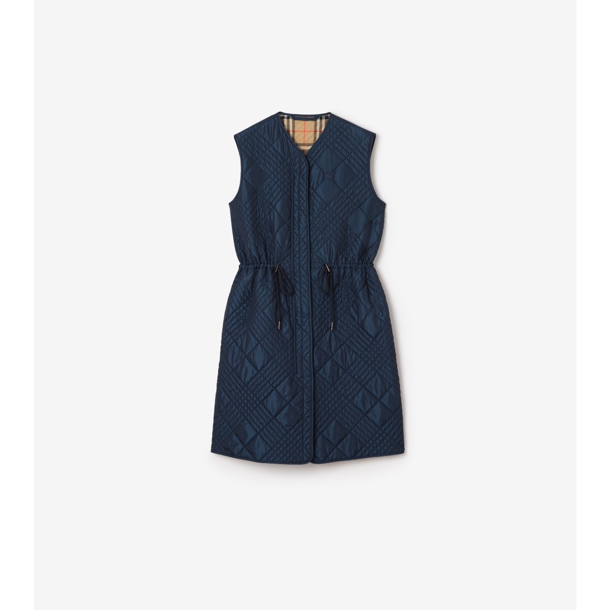  Check Micro -stitch Nylon Blend Gilet