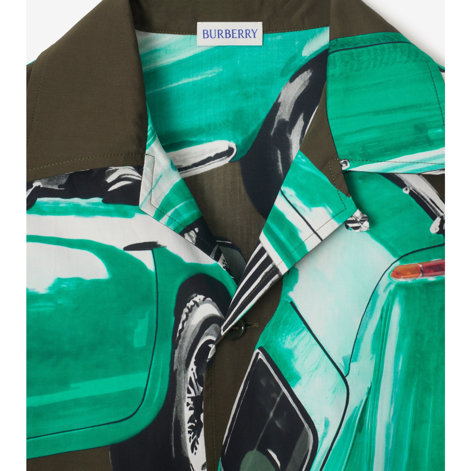 Chemise casual en popeline de coton à imprimé Car