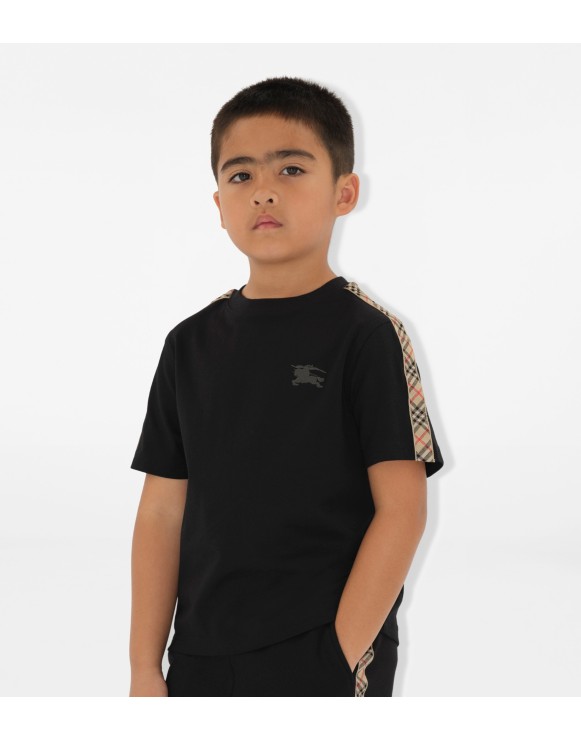 T-shirt en coton avec Check