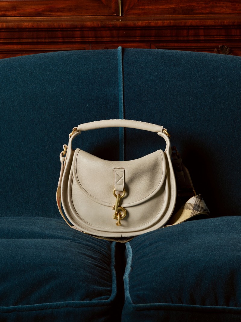 Still product shot of Small B Clip Messenger Bag in colour Mushroom
